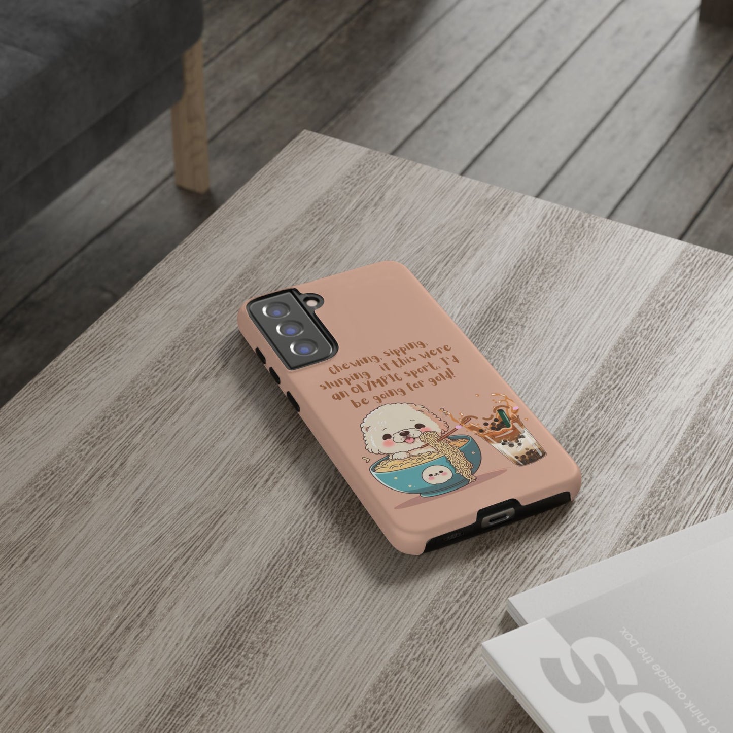 Dog Enjoying Ramen iPhone Tough Case – Cute and Fun Design for iPhone XR to iPhone 16 Pro Max
