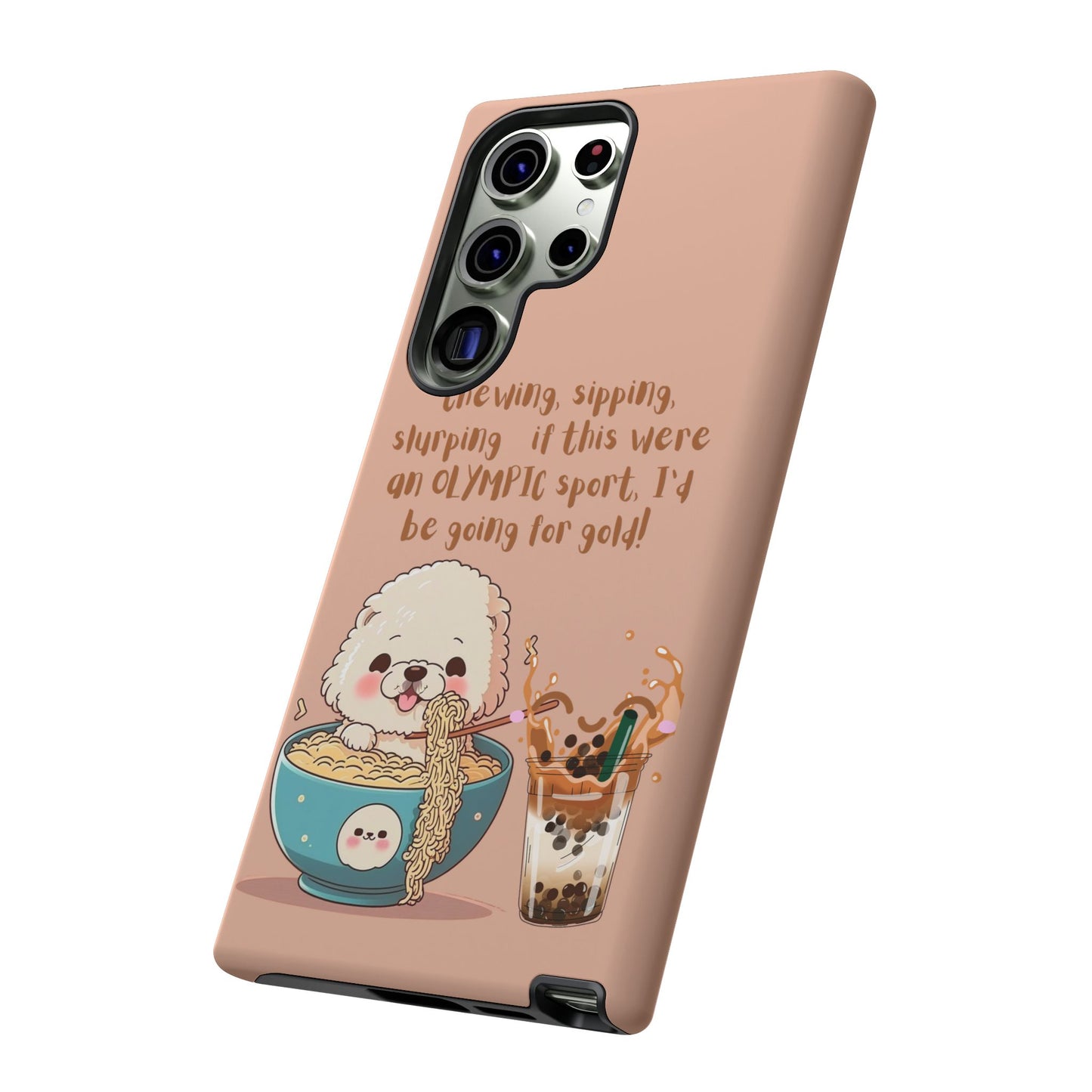 Dog Enjoying Ramen iPhone Tough Case – Cute and Fun Design for iPhone XR to iPhone 16 Pro Max