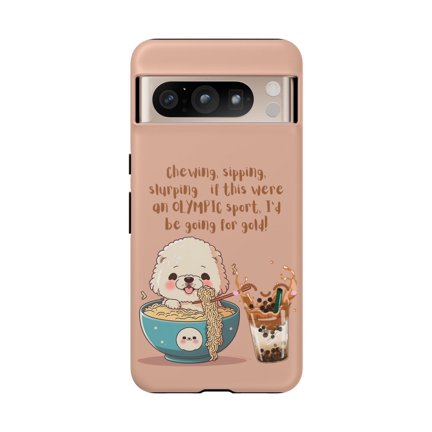 Dog Enjoying Ramen iPhone Tough Case – Cute and Fun Design for iPhone XR to iPhone 16 Pro Max