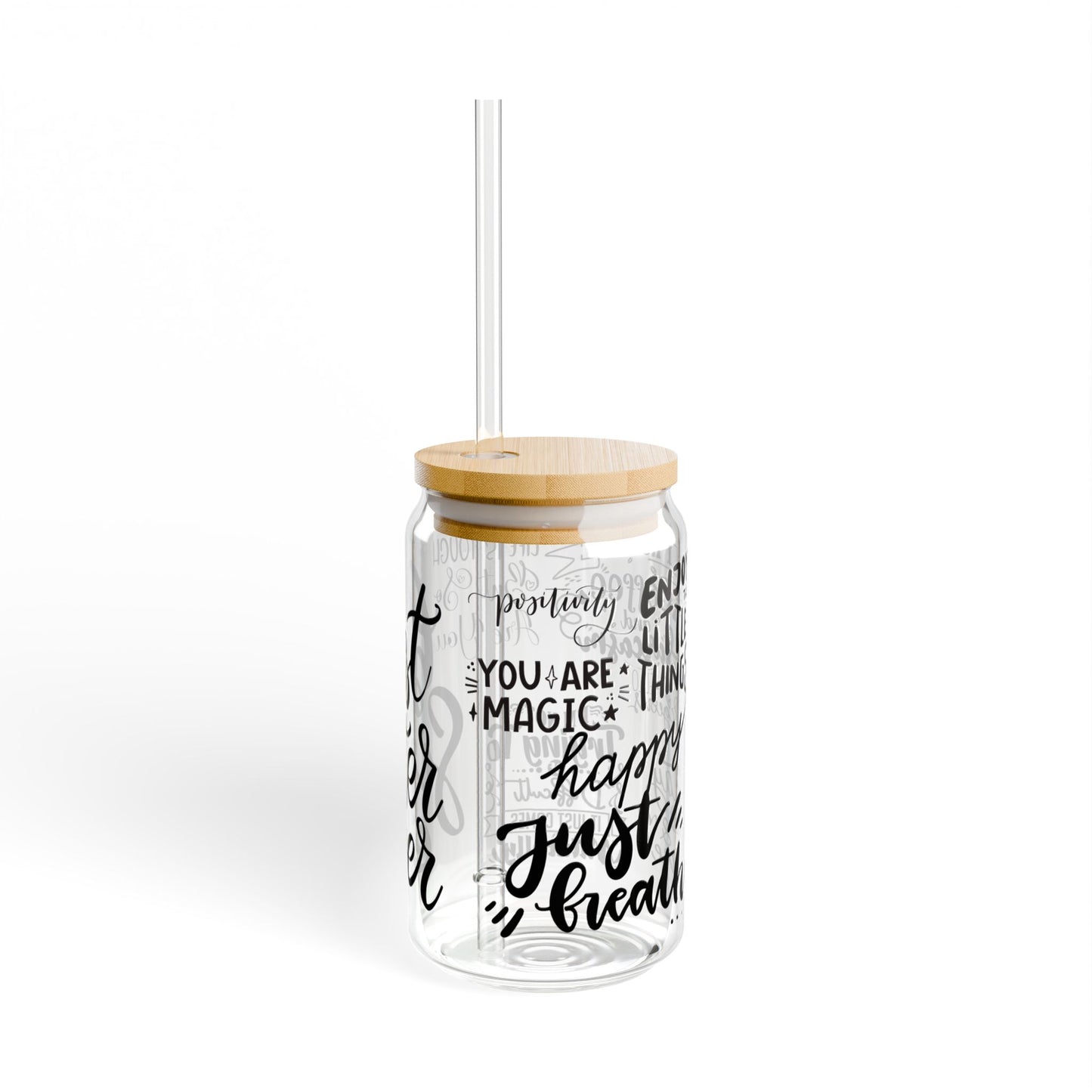 Best Sister Ever Glass Sipper Cup 16oz (473ml) / Heartfelt Drinkware / Gifts for Her with Lid & Straw
