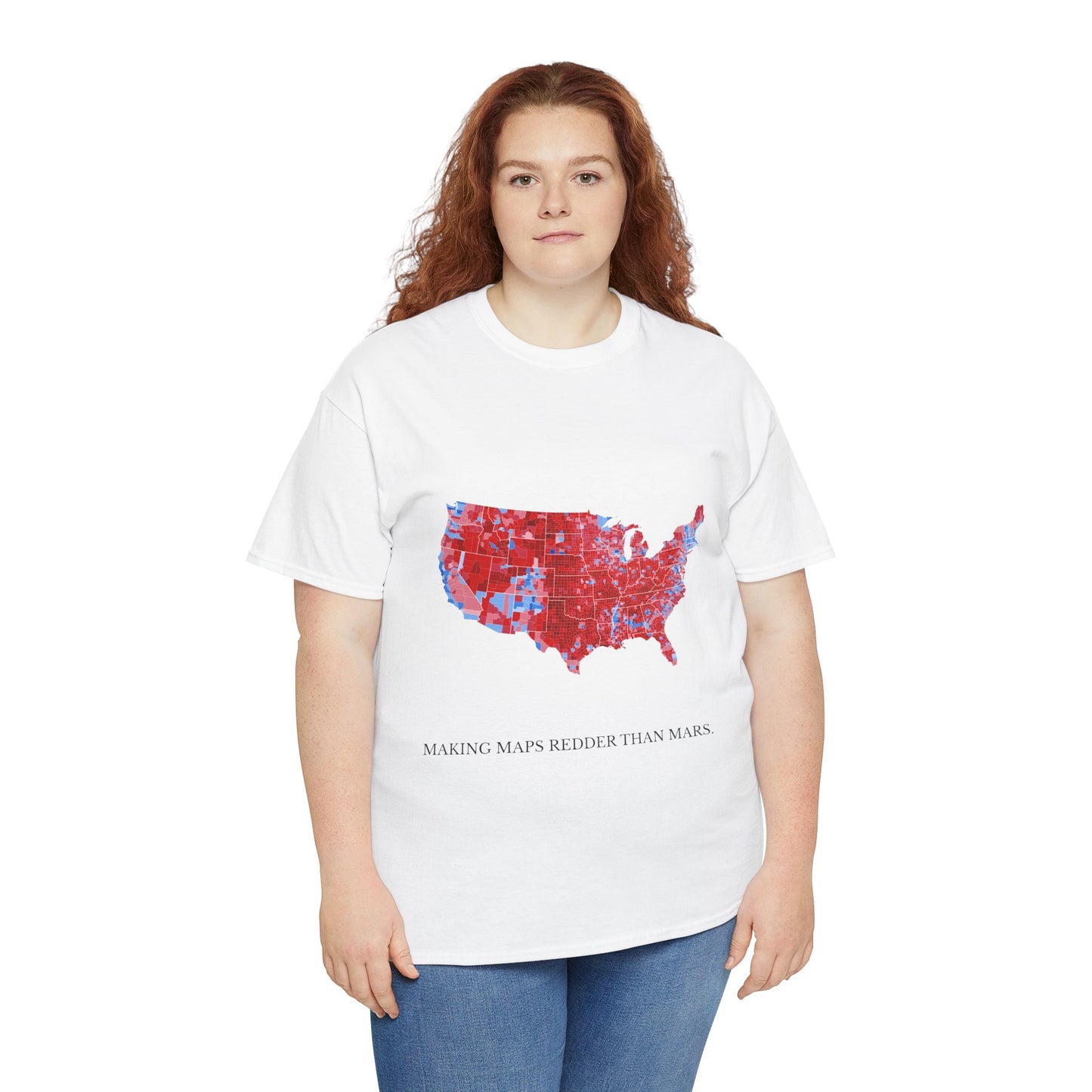 Unisex "Making Maps Redder Than Mars" Cotton T-Shirt – Patriotic USA Map Design