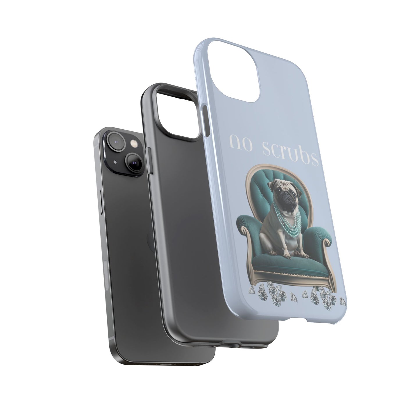 Cute Pug with Jewellery iPhone Tough Case – No Scrubs Edition for iPhone