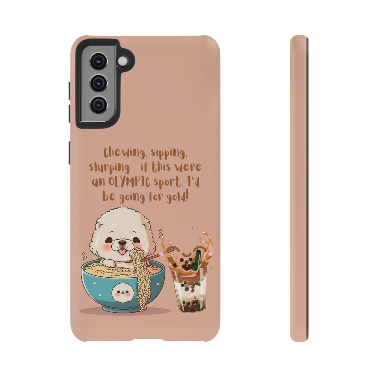 Dog Enjoying Ramen iPhone Tough Case – Cute and Fun Design for iPhone XR to iPhone 16 Pro Max