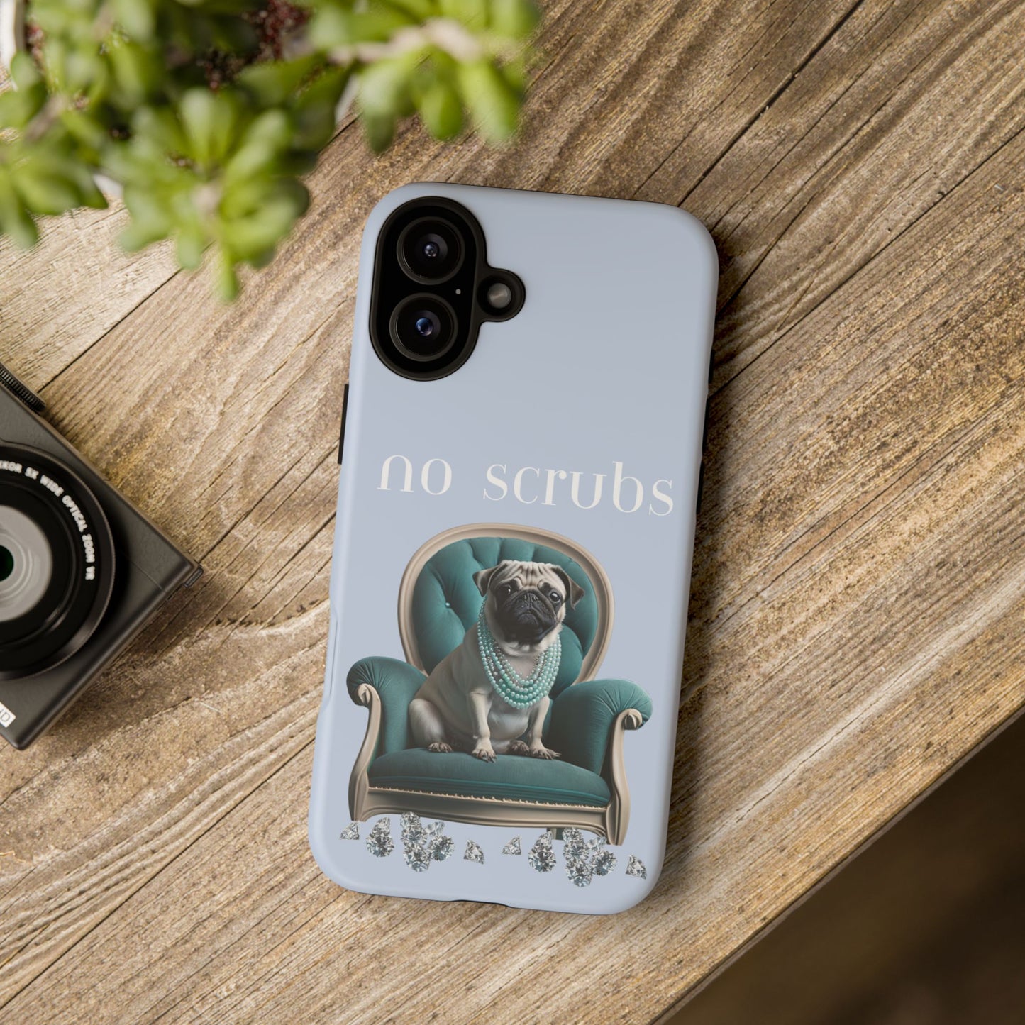 Cute Pug with Jewellery iPhone Tough Case – No Scrubs Edition for iPhone