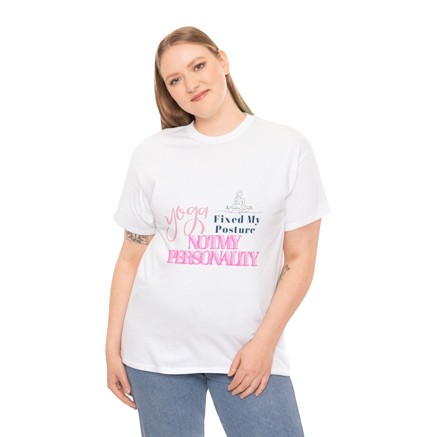 Yoga Fixed My Posture, Not My Personality-Unisex Cotton Tee