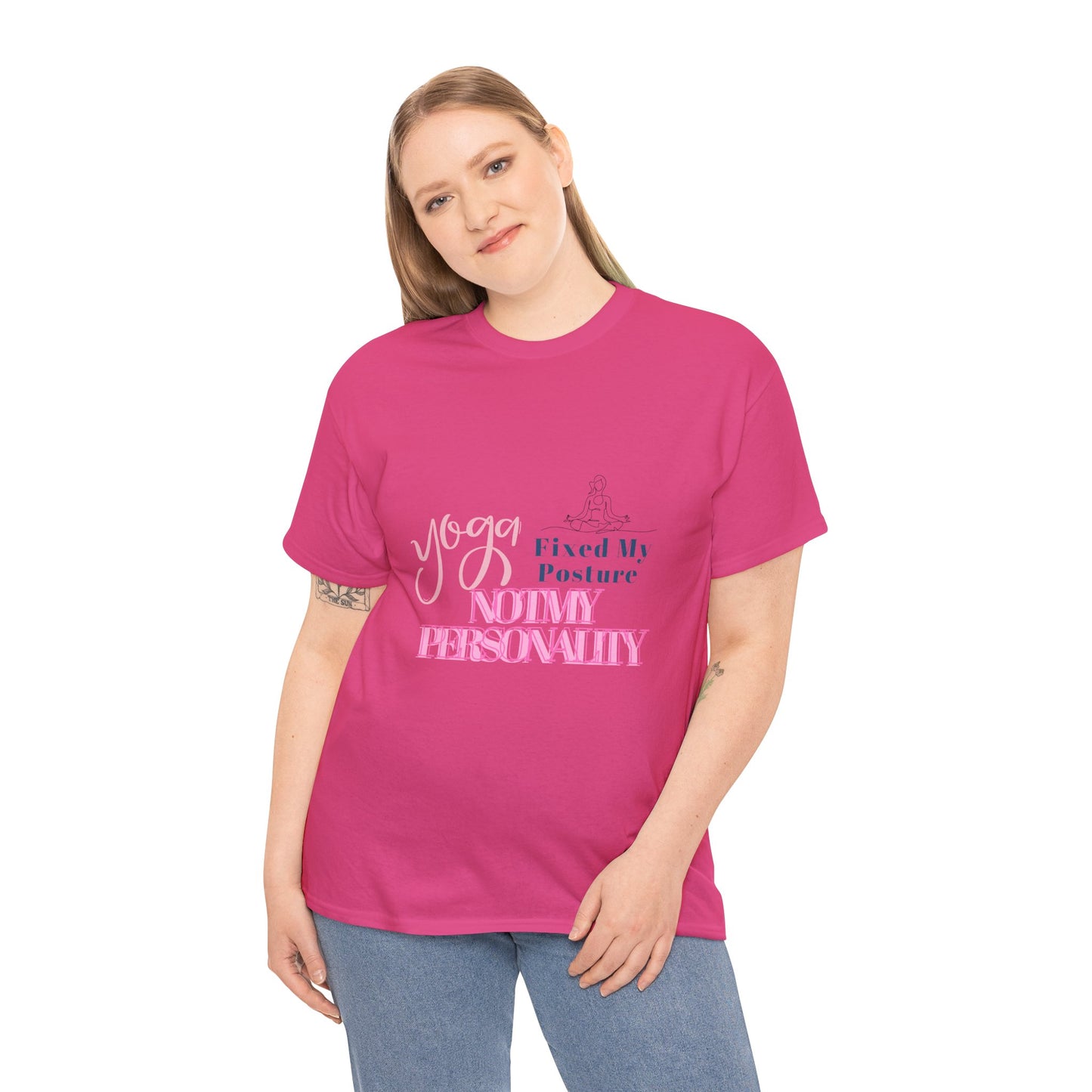 Yoga Fixed My Posture, Not My Personality-Unisex Cotton Tee