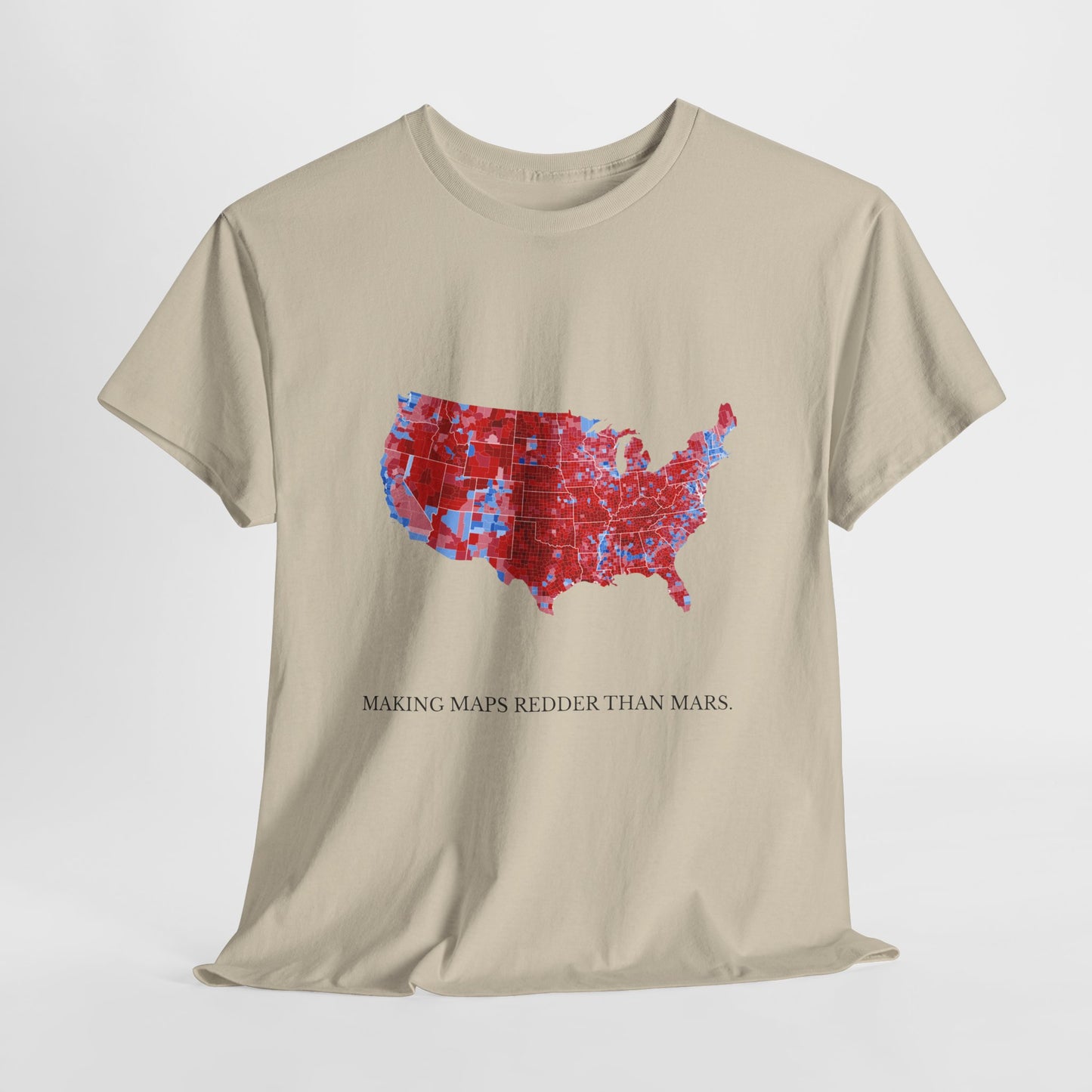 Unisex "Making Maps Redder Than Mars" Cotton T-Shirt – Patriotic USA Map Design