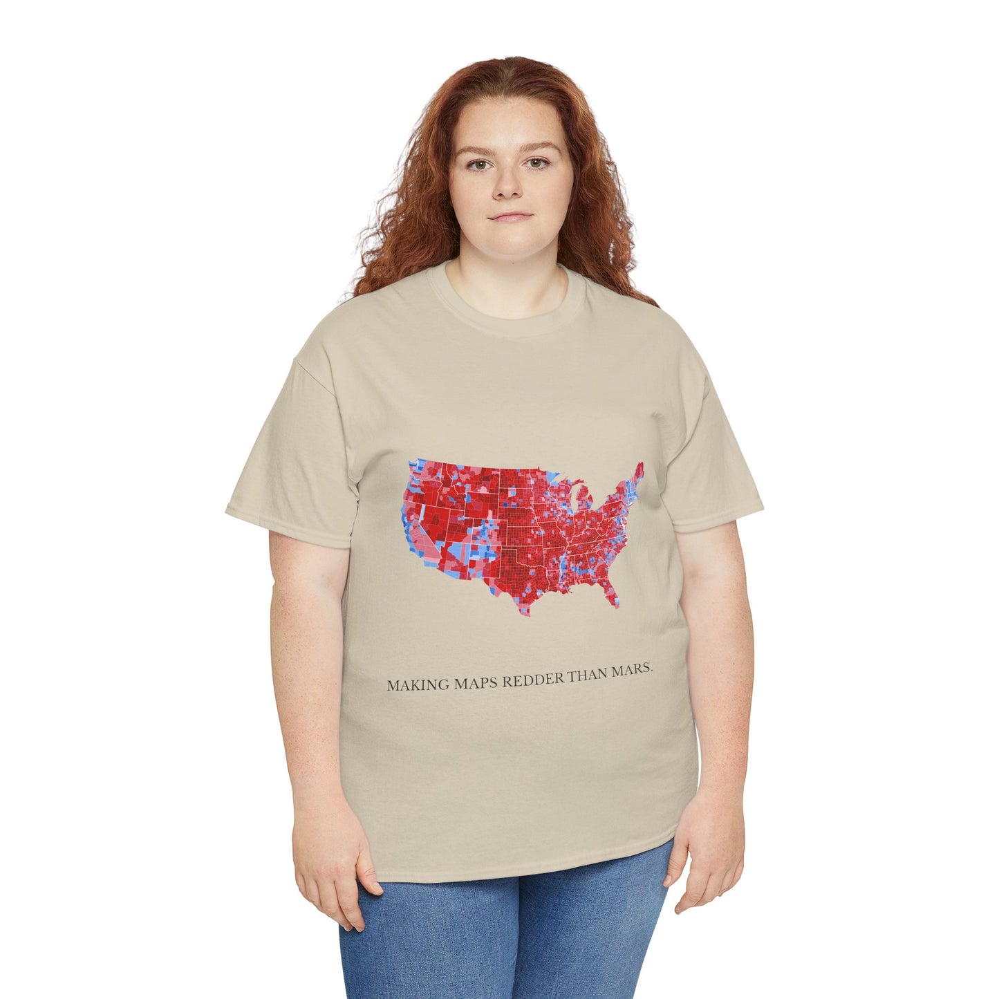 Unisex "Making Maps Redder Than Mars" Cotton T-Shirt – Patriotic USA Map Design