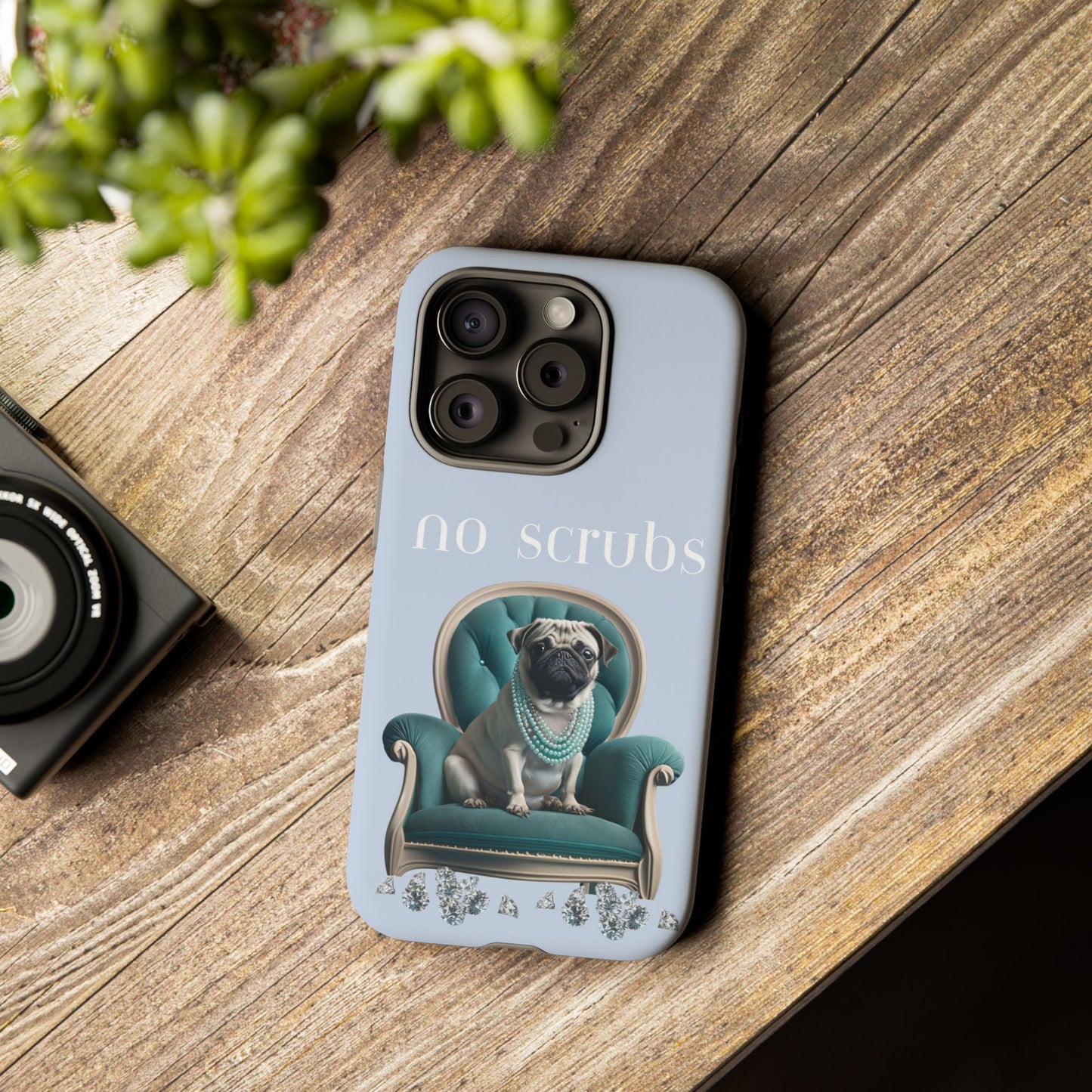 Cute Pug with Jewellery iPhone Tough Case – No Scrubs Edition for iPhone