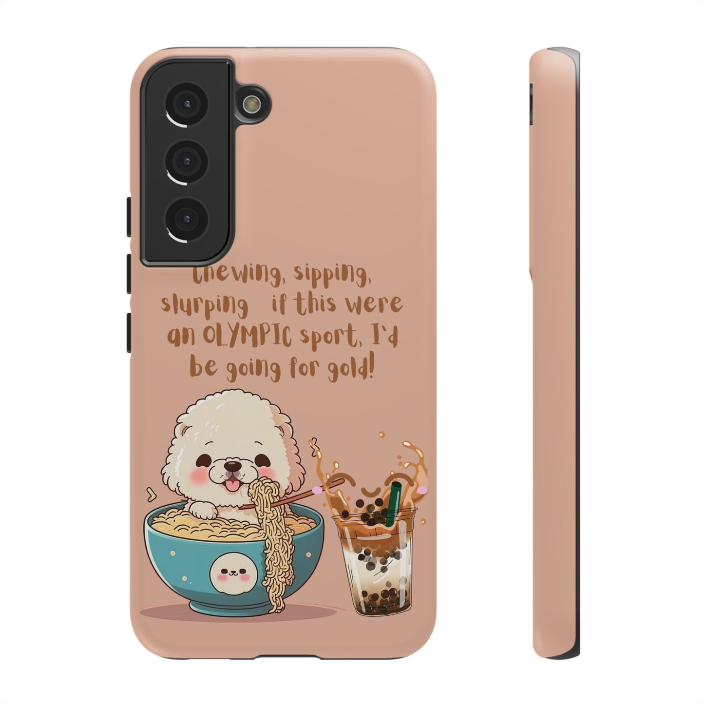 Dog Enjoying Ramen iPhone Tough Case – Cute and Fun Design for iPhone XR to iPhone 16 Pro Max