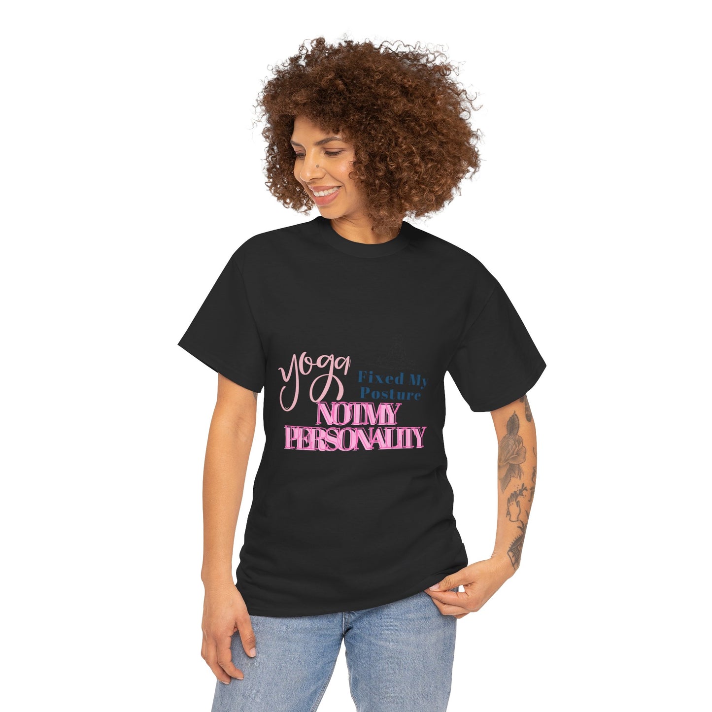Yoga Fixed My Posture, Not My Personality-Unisex Cotton Tee