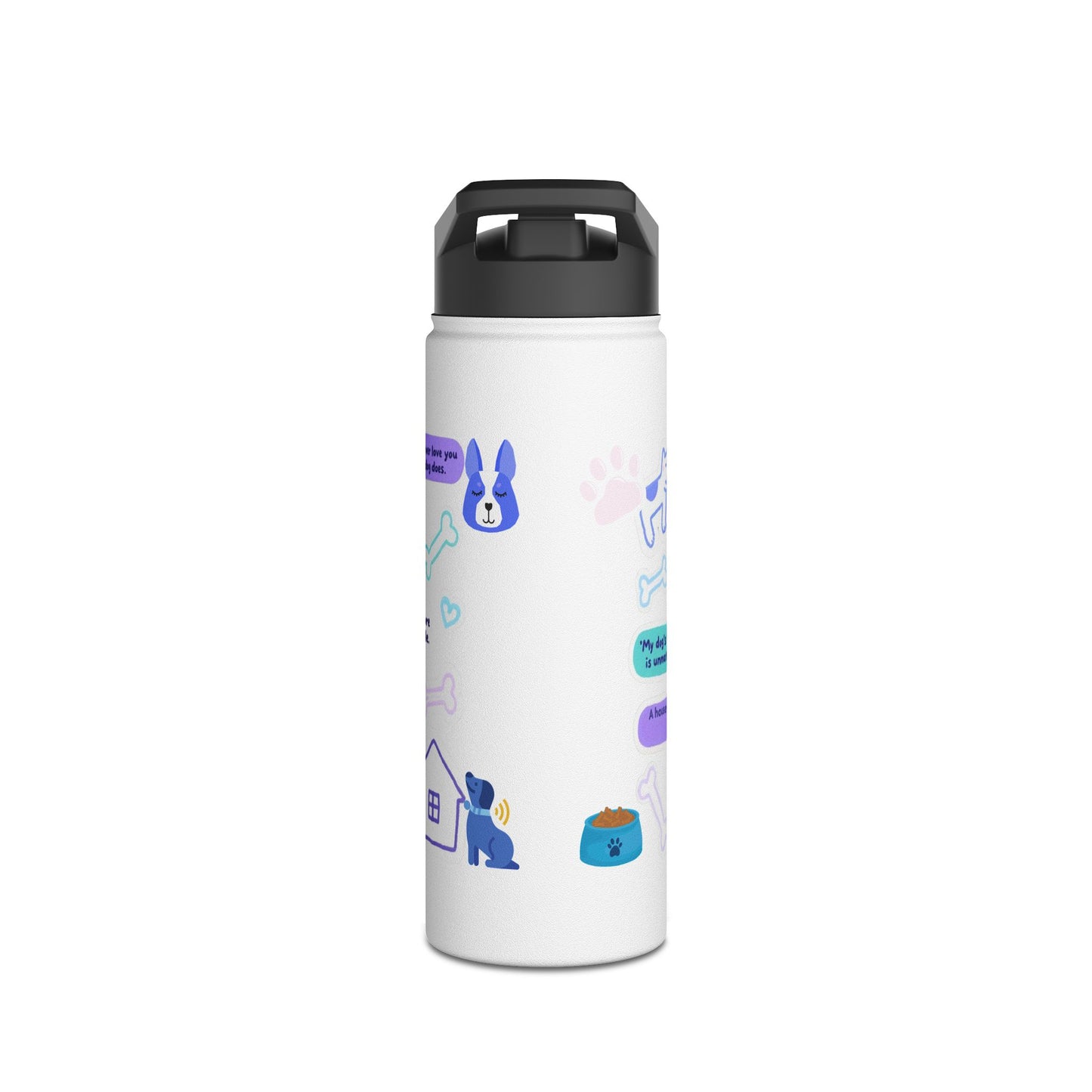 Loyal Hearts, Cool Hues Design - Stainless Steel Water Bottle