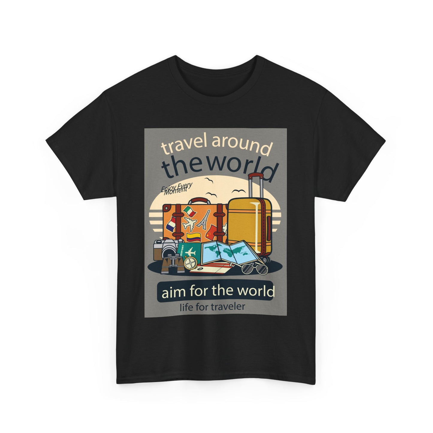 Travel Around The World - Unisex Heavy Cotton Tee