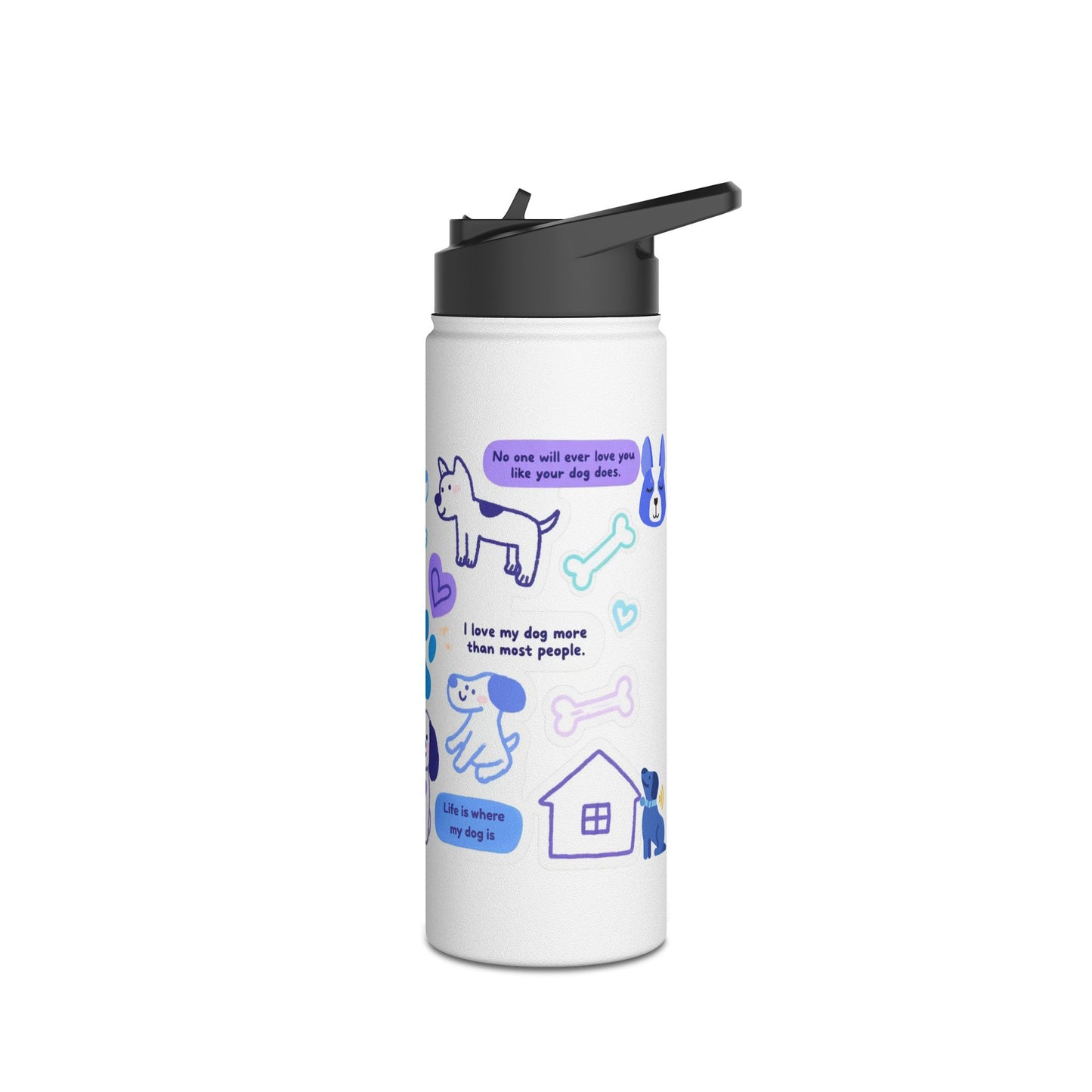 Loyal Hearts, Cool Hues Design - Stainless Steel Water Bottle