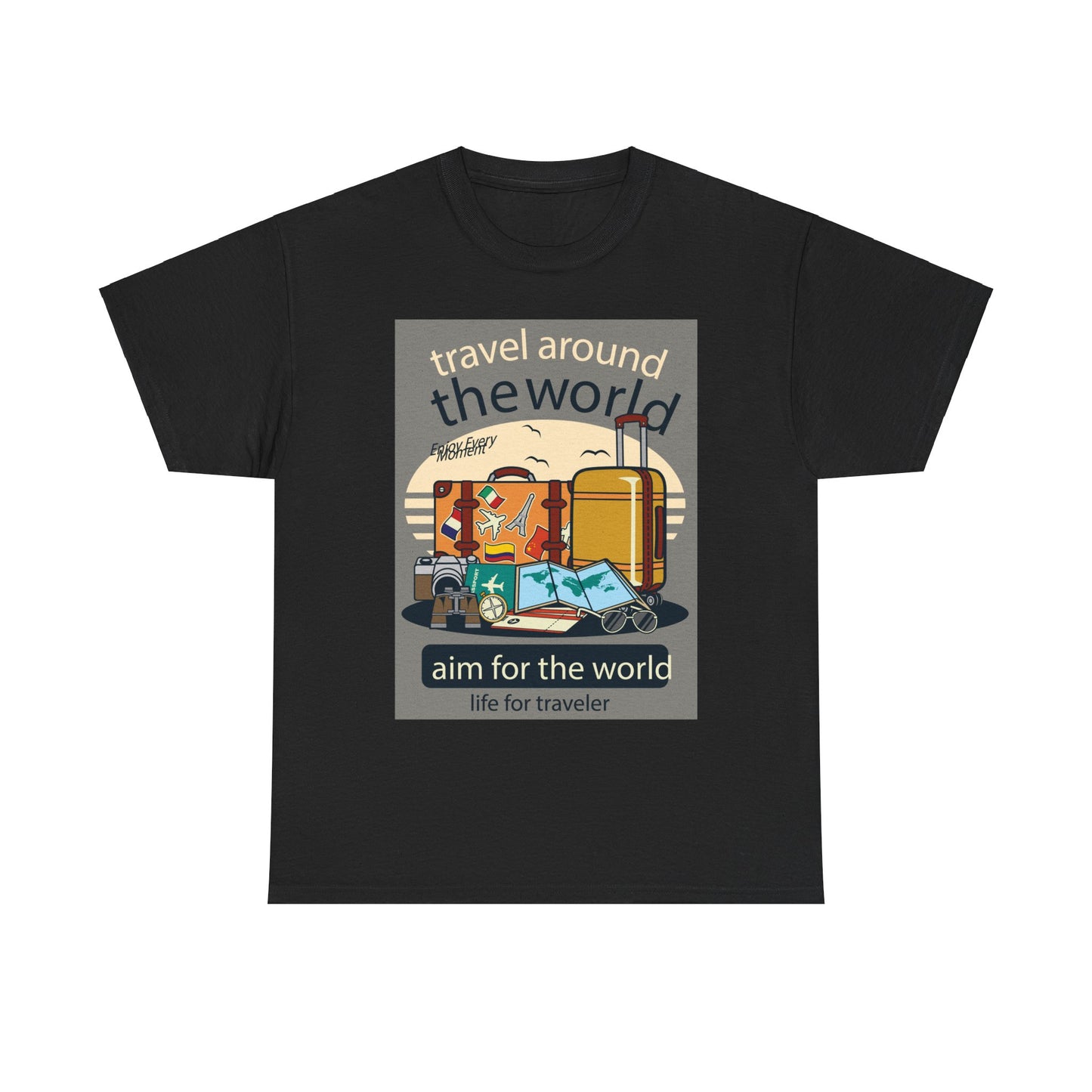 Travel Around The World - Unisex Heavy Cotton Tee