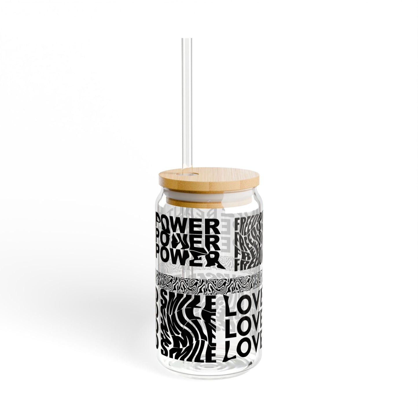 Empowerment Glass Sipper Cup 16oz (473ml) / Self-Love Drinkware / Gifts for Her / Personalized Affirmation Tumbler with Lid & Straw