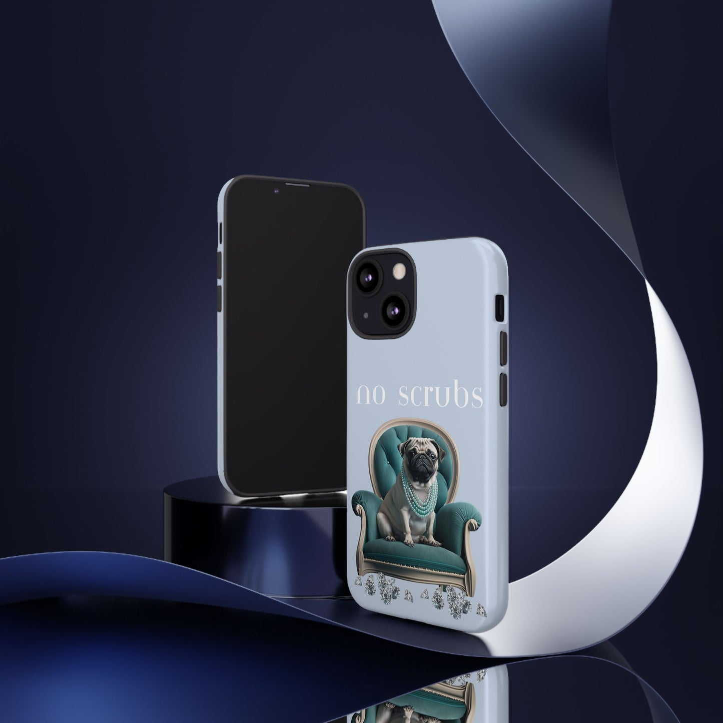 Cute Pug with Jewellery iPhone Tough Case – No Scrubs Edition for iPhone
