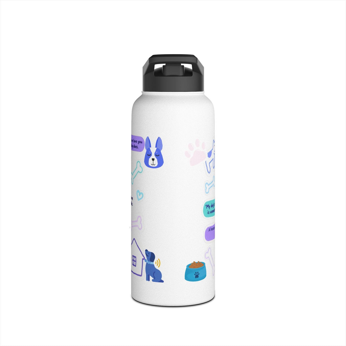 Loyal Hearts, Cool Hues Design - Stainless Steel Water Bottle