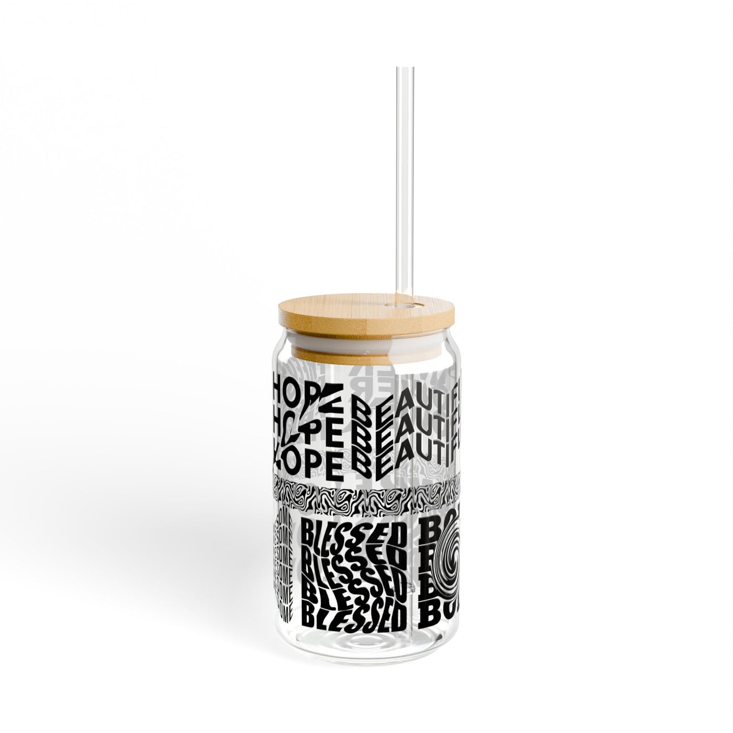 Empowerment Glass Sipper Cup 16oz (473ml) / Self-Love Drinkware / Gifts for Her / Personalized Affirmation Tumbler with Lid & Straw