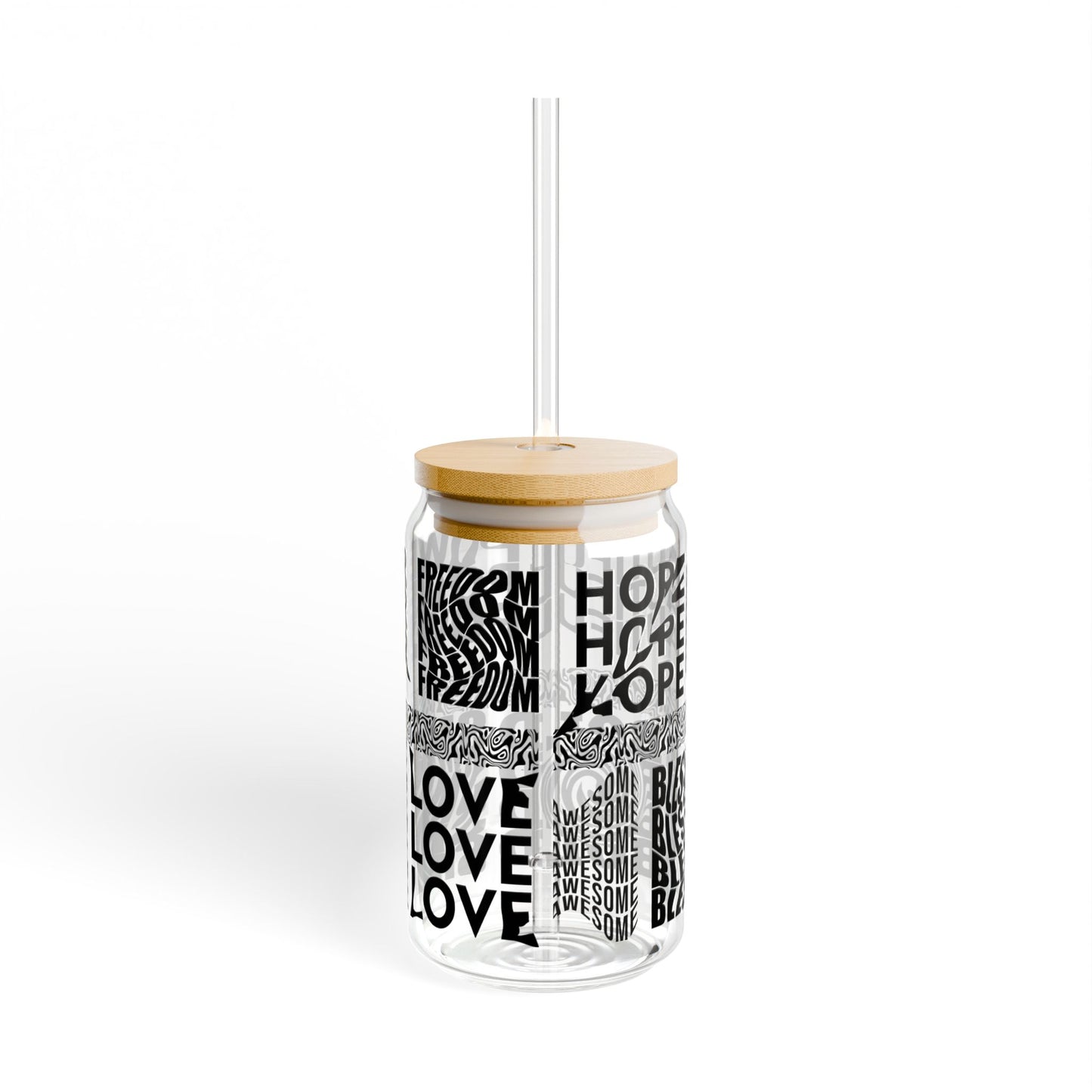 Empowerment Glass Sipper Cup 16oz (473ml) / Self-Love Drinkware / Gifts for Her / Personalized Affirmation Tumbler with Lid & Straw