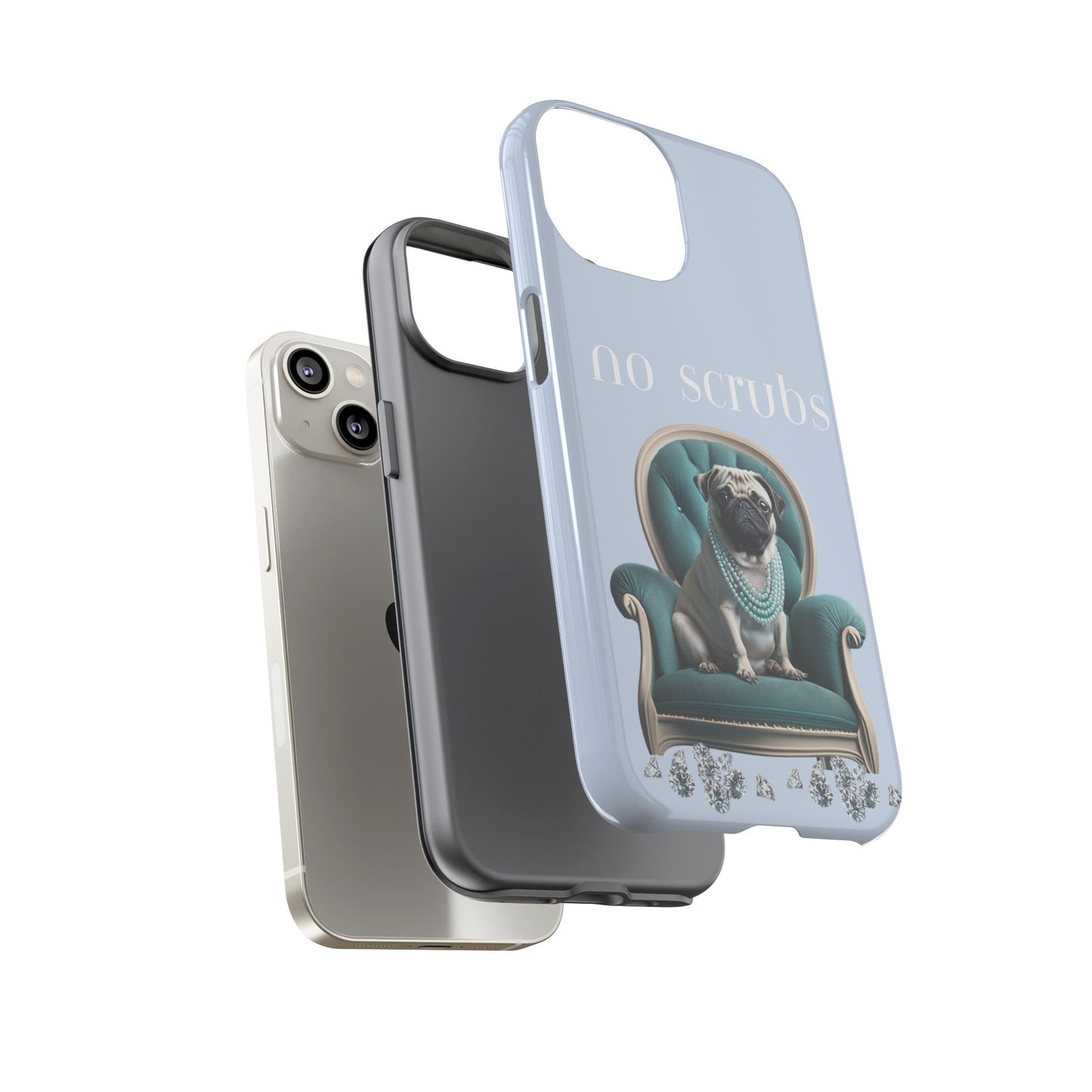 Cute Pug with Jewellery iPhone Tough Case – No Scrubs Edition for iPhone