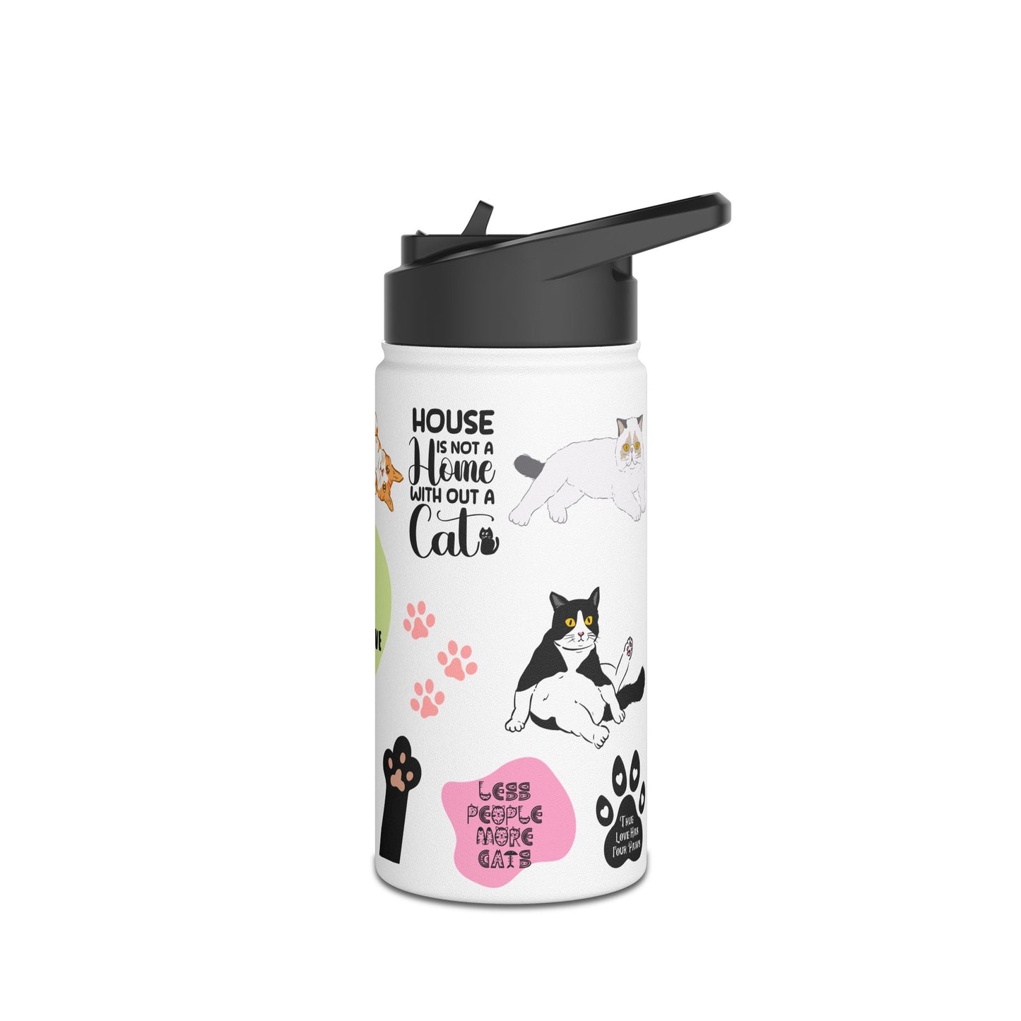 Feline Family Warm Whiskers & Words of Love - Stainless Steel Water Bottle