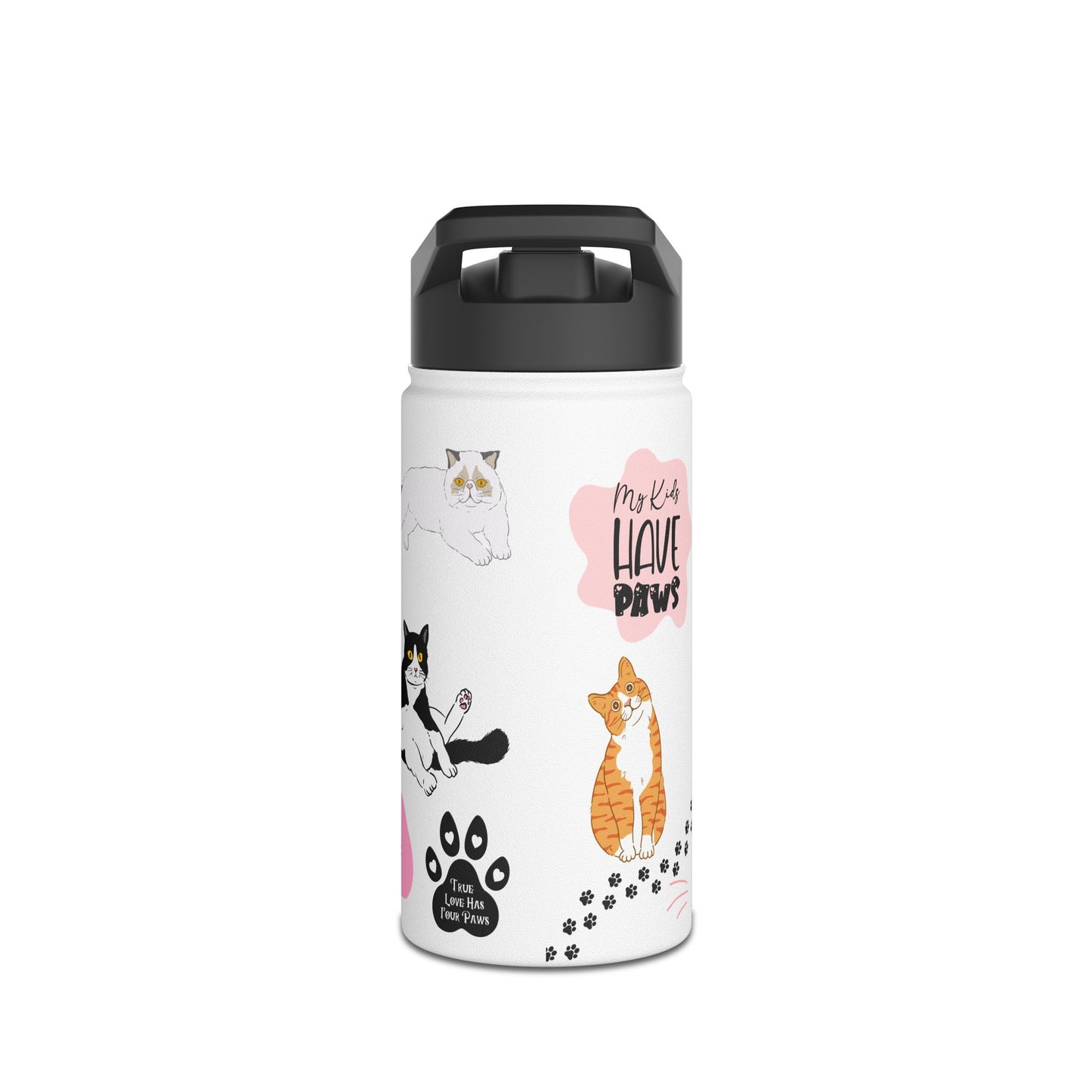 Feline Family Warm Whiskers & Words of Love - Stainless Steel Water Bottle