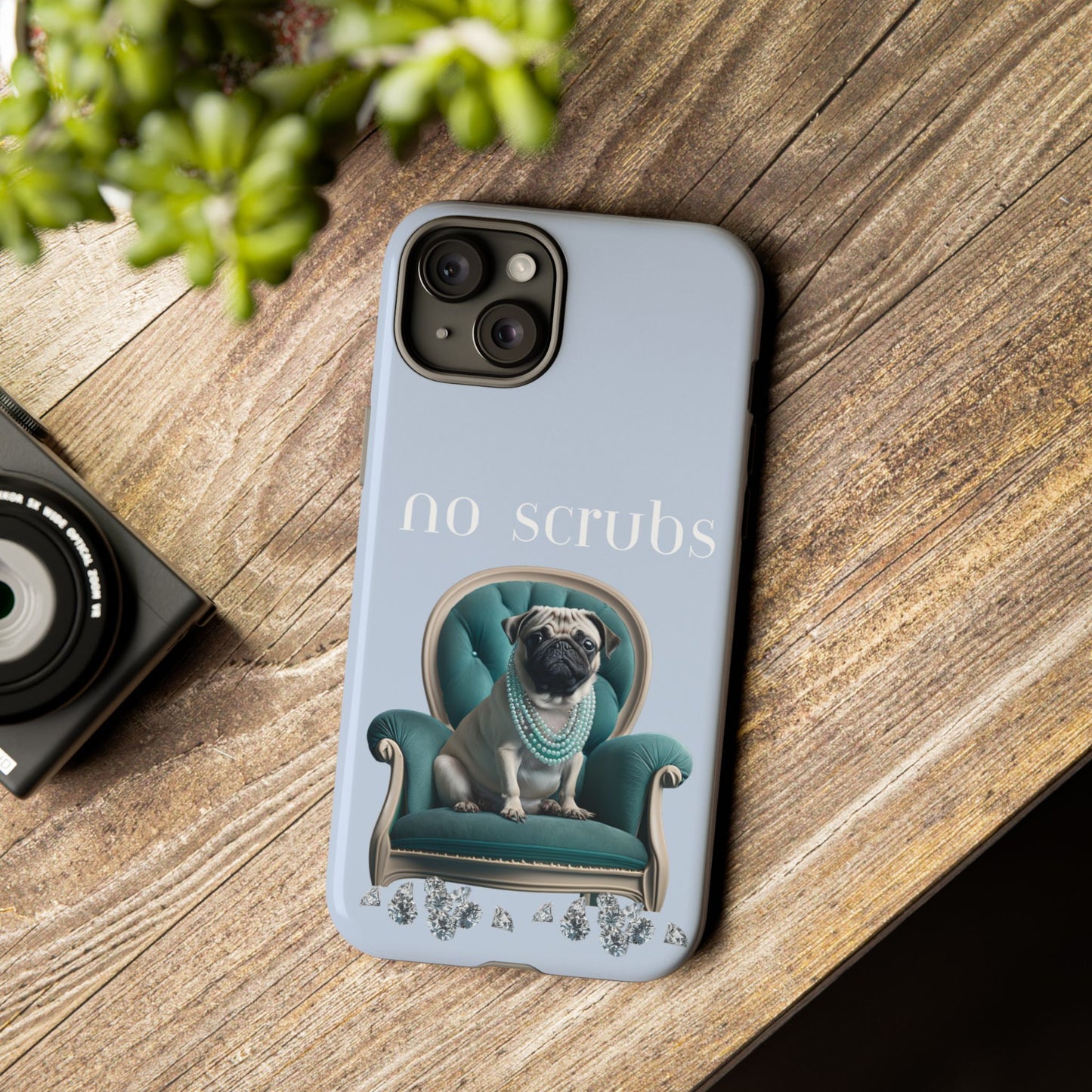 Cute Pug with Jewellery iPhone Tough Case – No Scrubs Edition for iPhone