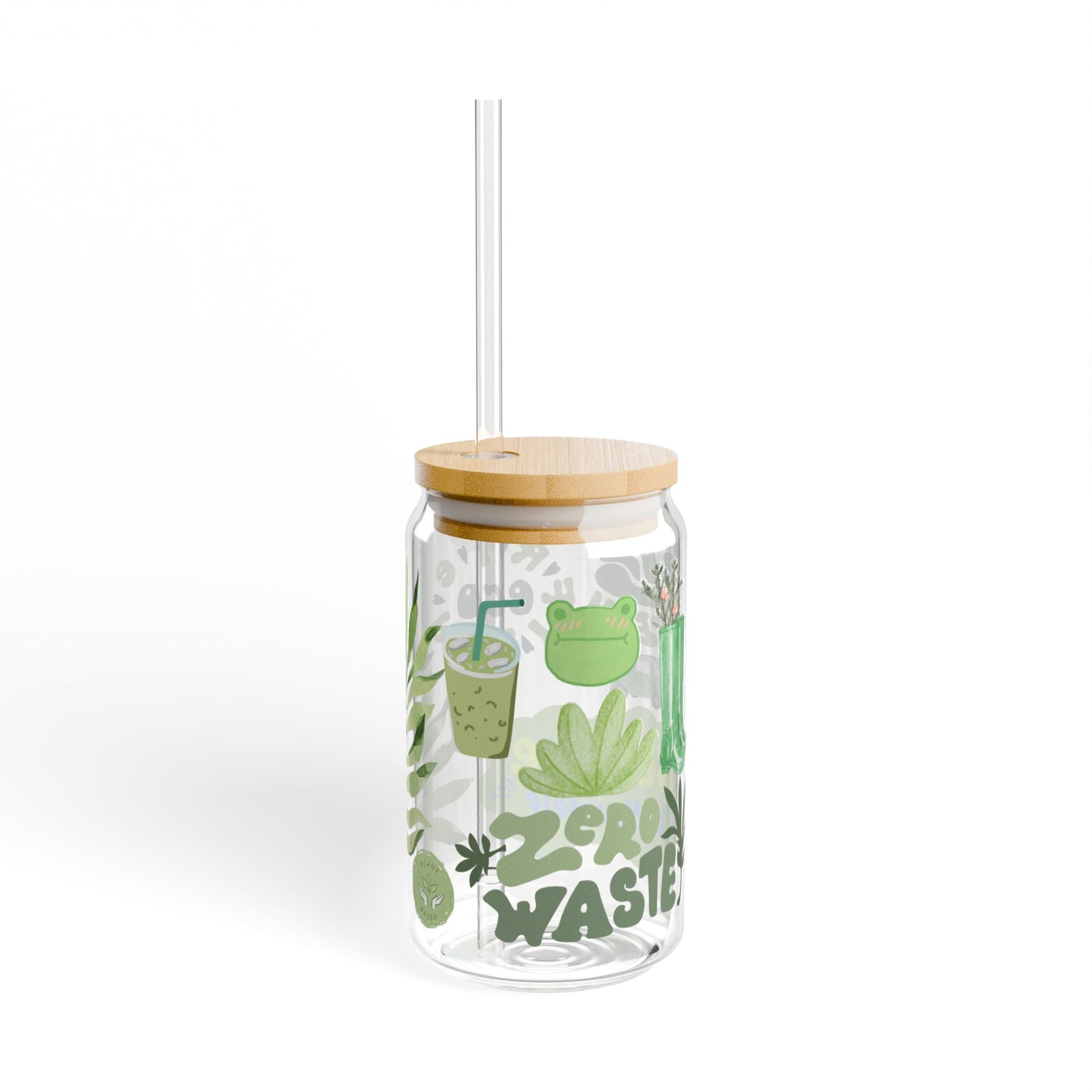 Believe in Yourself Eco-Friendly Glass Sipper Cup 16oz (473ml) / Inspirational Drinkware / Perfect Gift for Nature Lovers