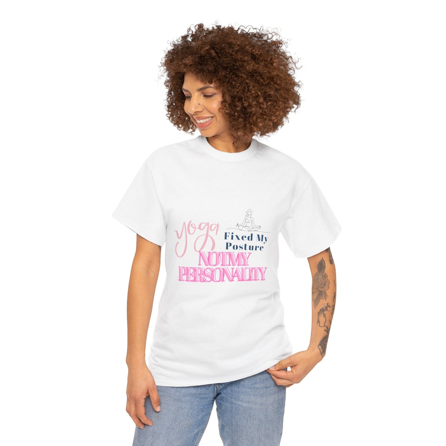 Yoga Fixed My Posture, Not My Personality-Unisex Cotton Tee