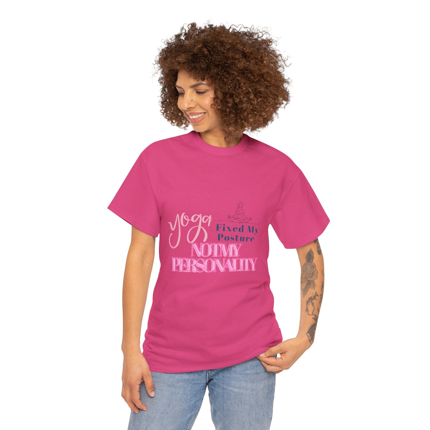 Yoga Fixed My Posture, Not My Personality-Unisex Cotton Tee