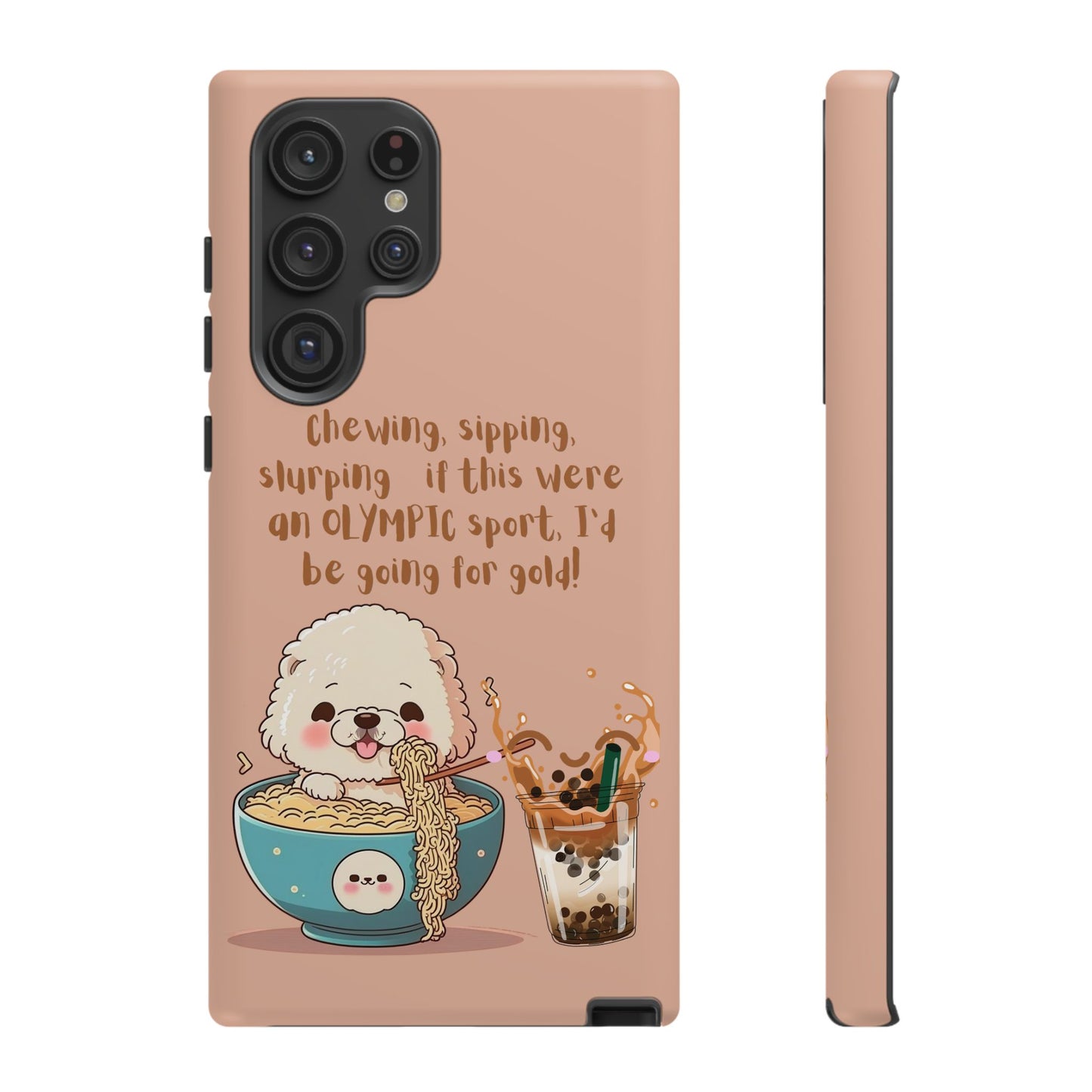 Dog Enjoying Ramen iPhone Tough Case – Cute and Fun Design for iPhone XR to iPhone 16 Pro Max