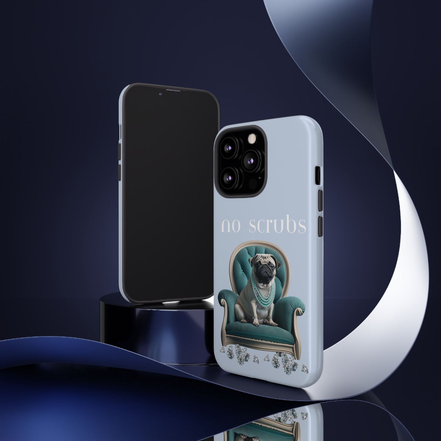 Cute Pug with Jewellery iPhone Tough Case – No Scrubs Edition for iPhone
