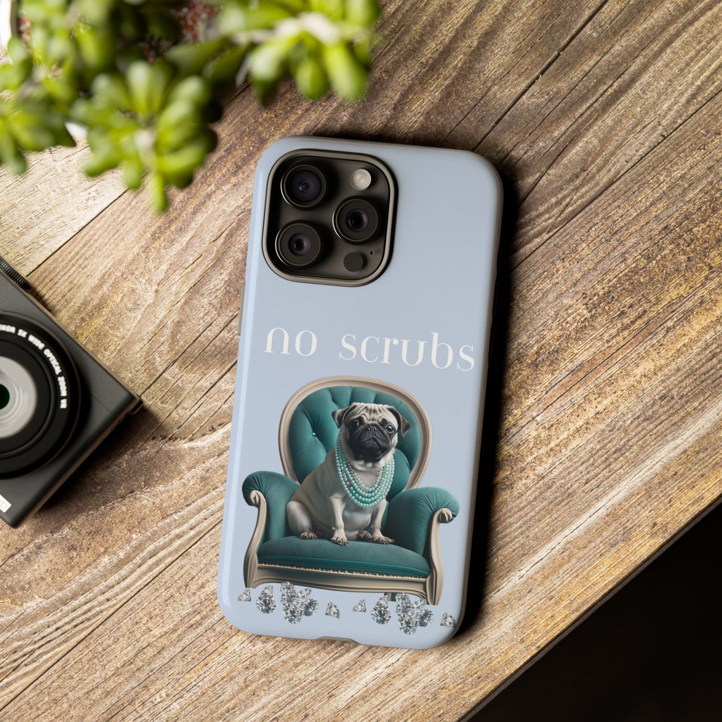 Cute Pug with Jewellery iPhone Tough Case – No Scrubs Edition for iPhone