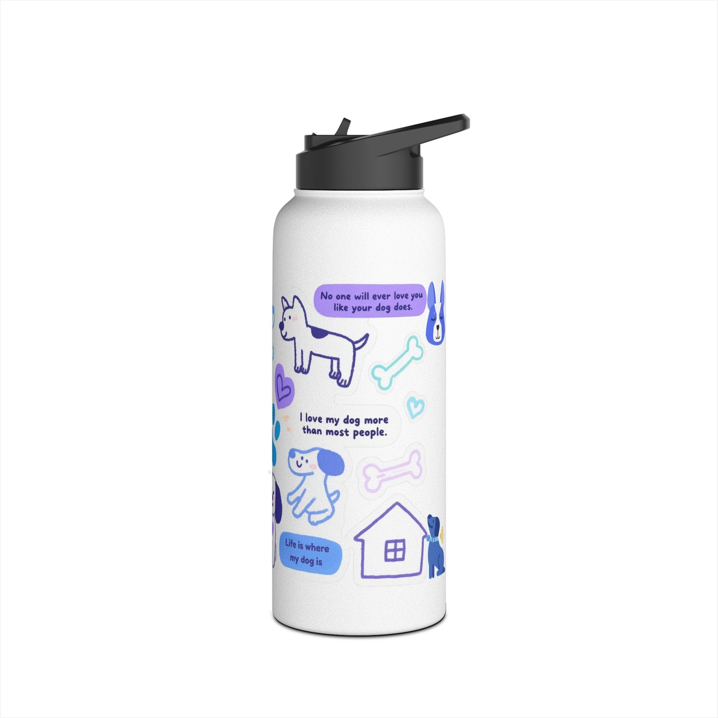 Loyal Hearts, Cool Hues Design - Stainless Steel Water Bottle