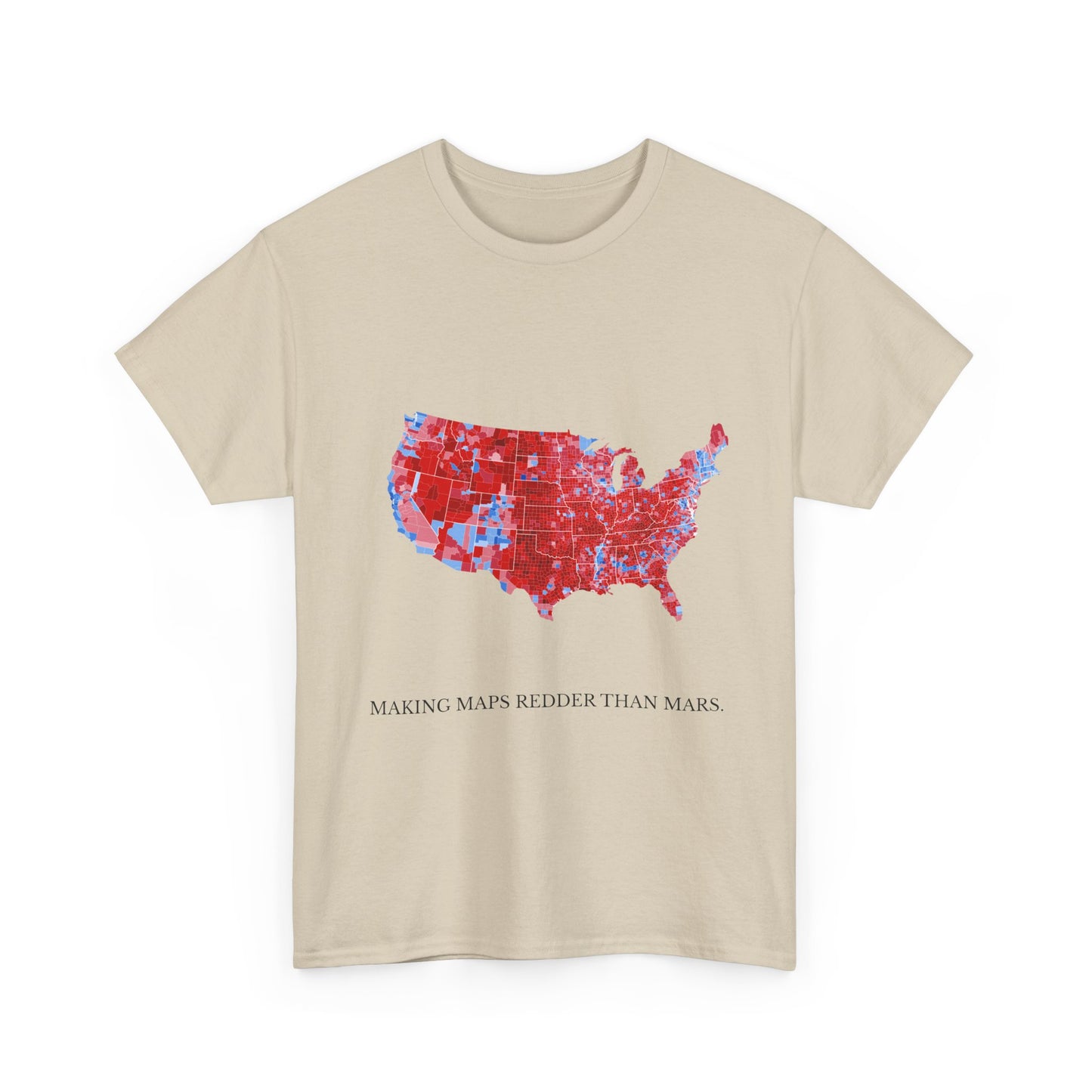 Unisex "Making Maps Redder Than Mars" Cotton T-Shirt – Patriotic USA Map Design