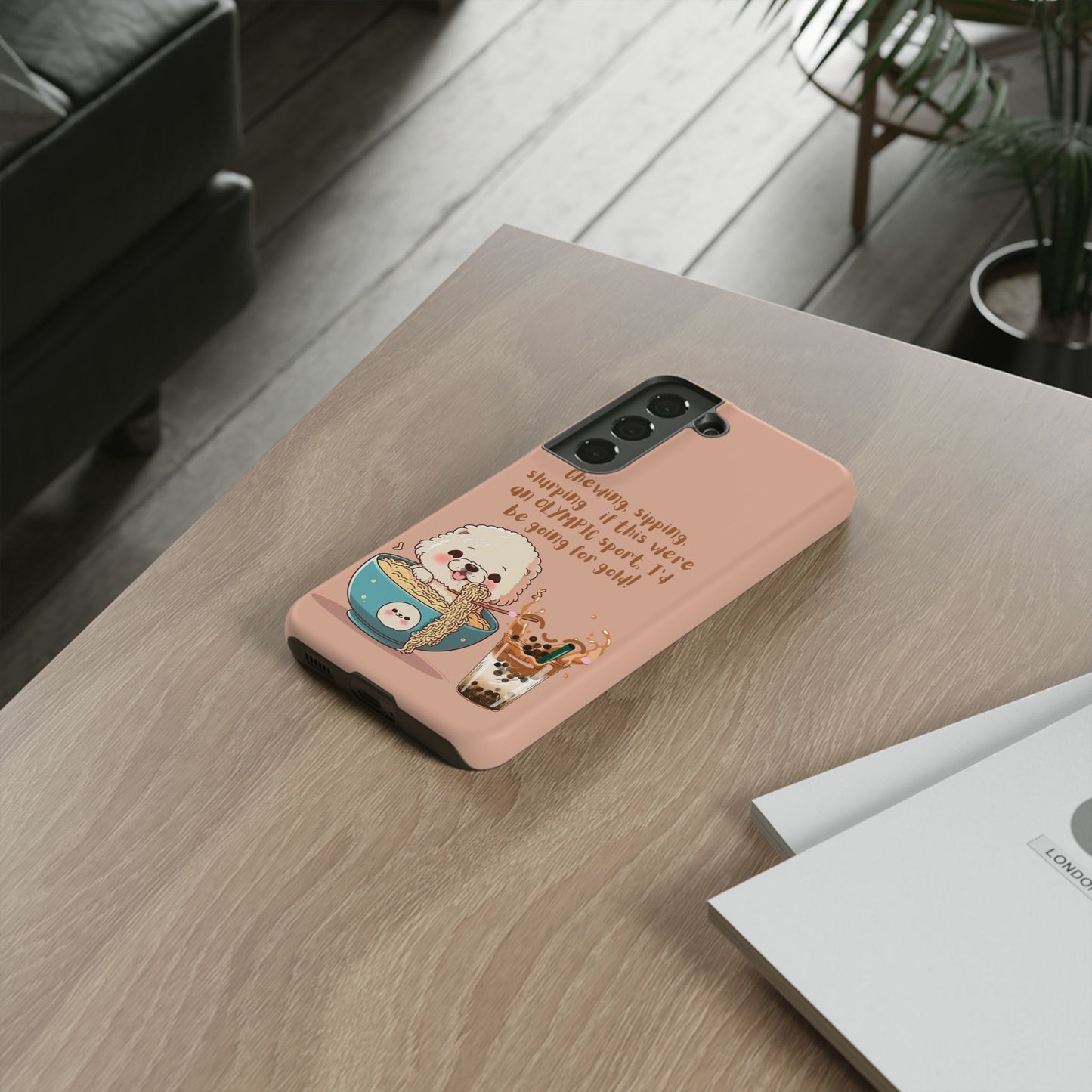 Dog Enjoying Ramen iPhone Tough Case – Cute and Fun Design for iPhone XR to iPhone 16 Pro Max