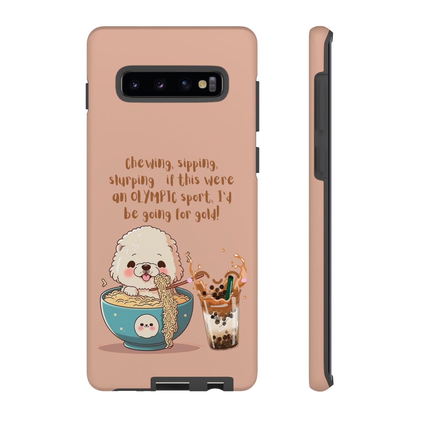 Dog Enjoying Ramen iPhone Tough Case – Cute and Fun Design for iPhone XR to iPhone 16 Pro Max