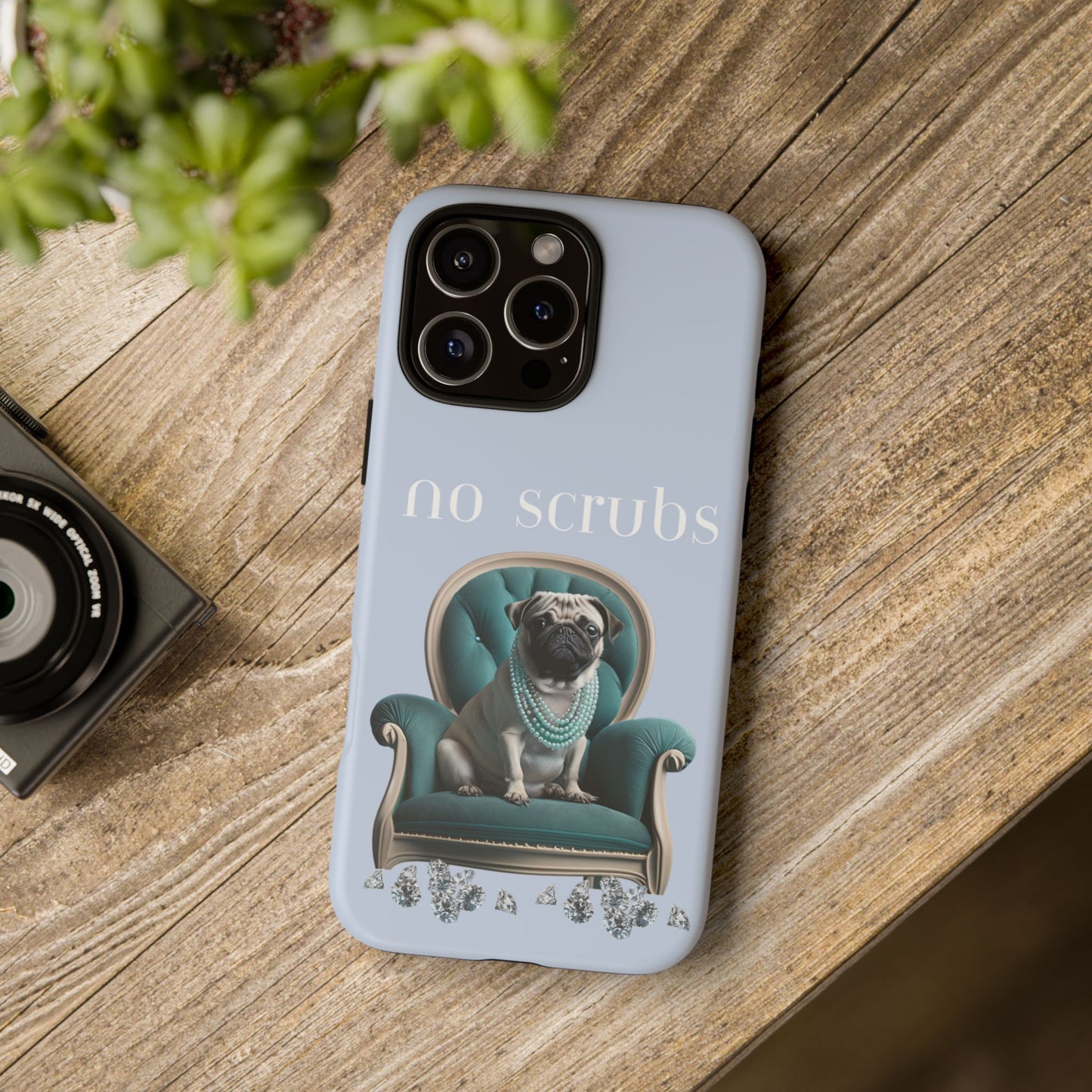 Cute Pug with Jewellery iPhone Tough Case – No Scrubs Edition for iPhone