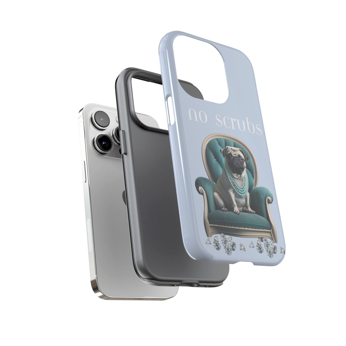 Cute Pug with Jewellery iPhone Tough Case – No Scrubs Edition for iPhone