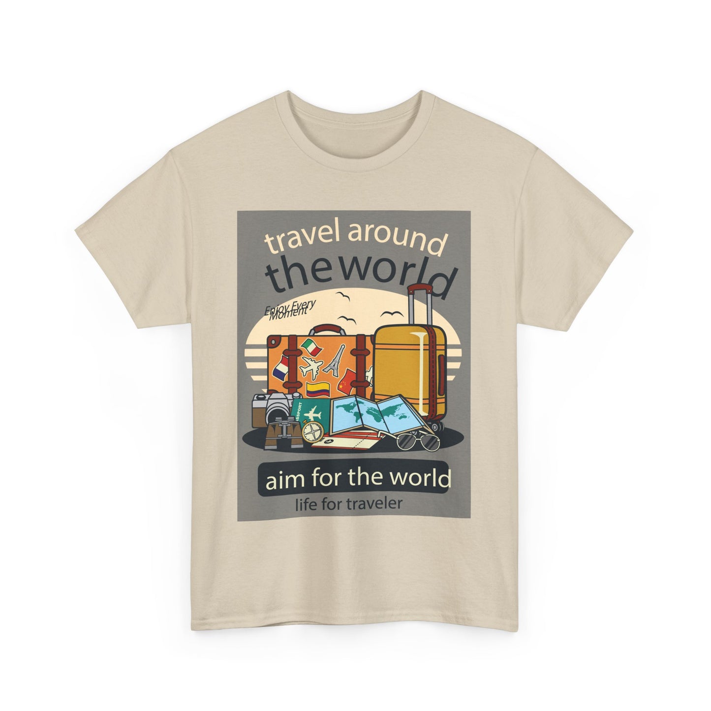 Travel Around The World - Unisex Heavy Cotton Tee