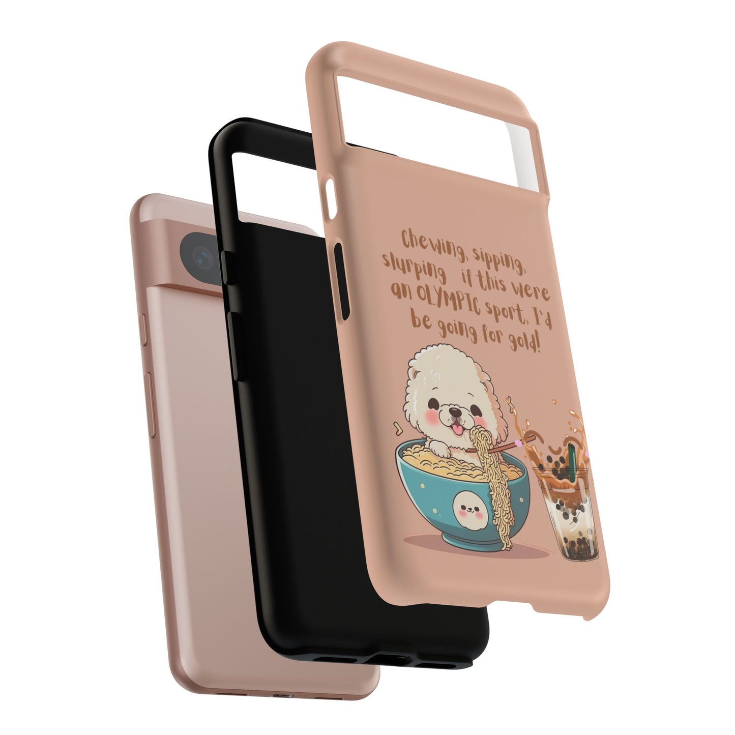 Dog Enjoying Ramen iPhone Tough Case – Cute and Fun Design for iPhone XR to iPhone 16 Pro Max