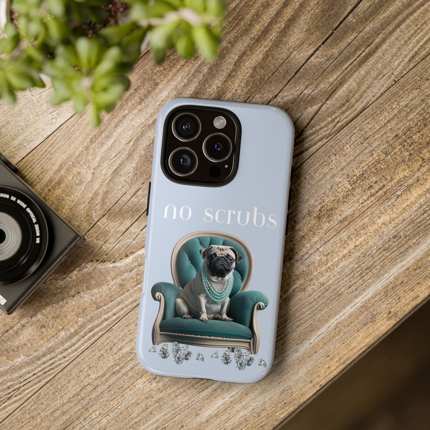 Cute Pug with Jewellery iPhone Tough Case – No Scrubs Edition for iPhone