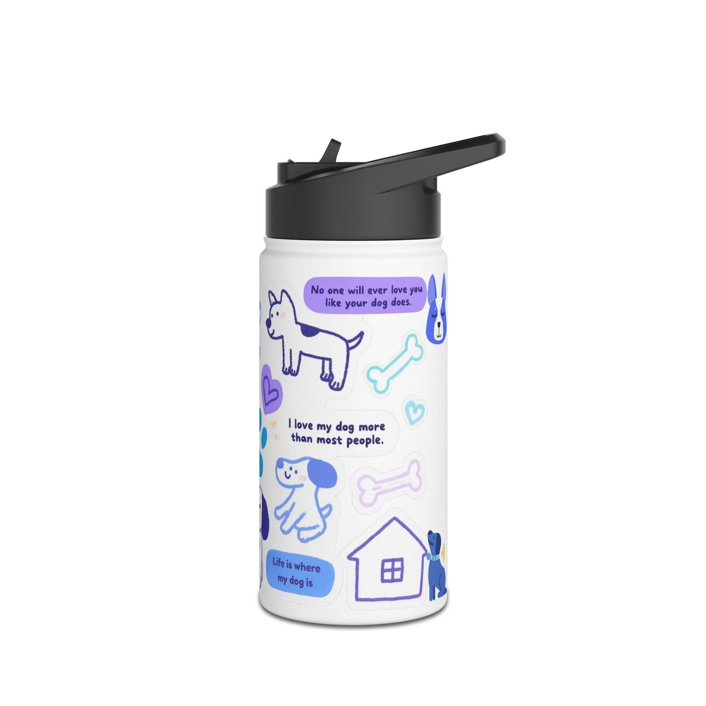 Loyal Hearts, Cool Hues Design - Stainless Steel Water Bottle