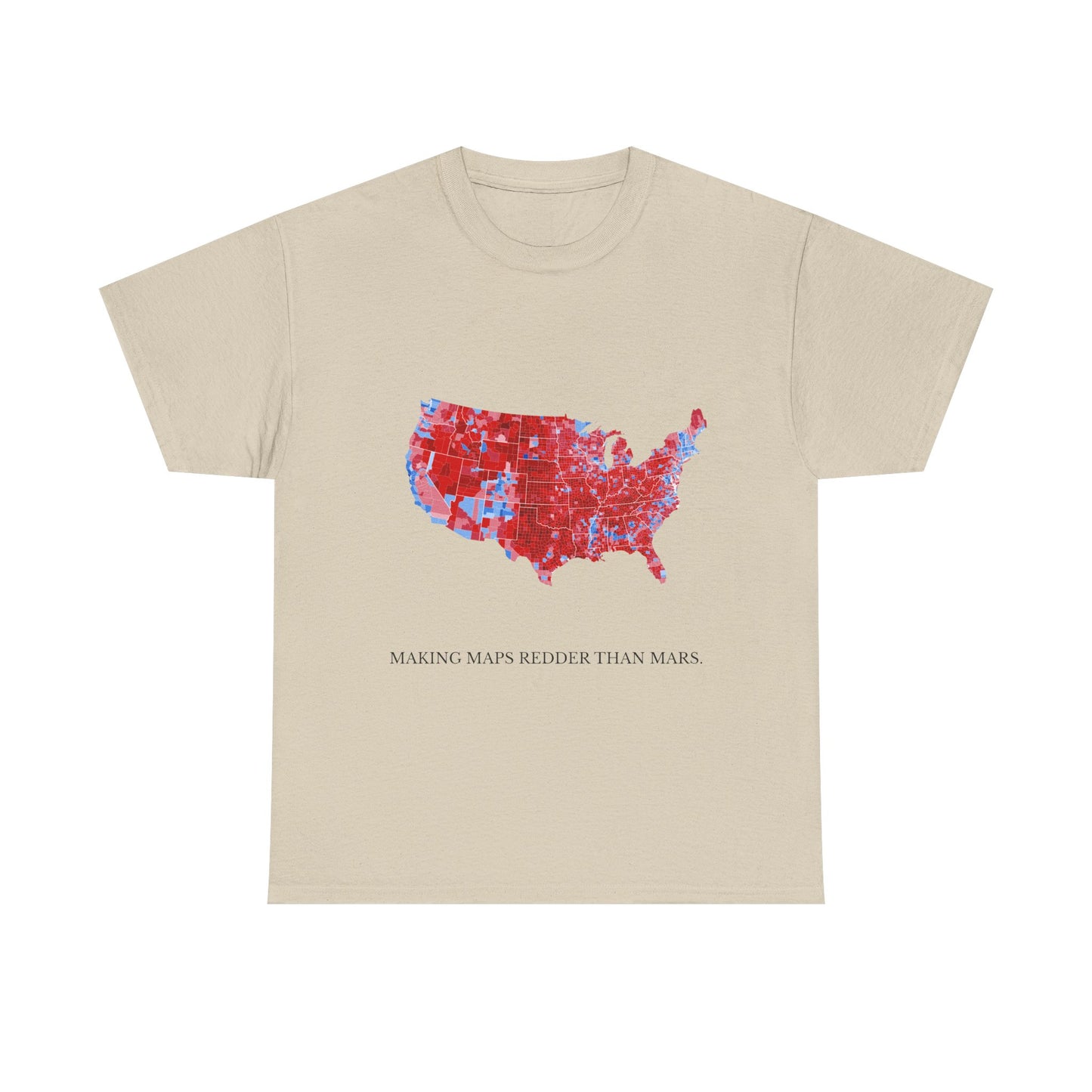 Unisex "Making Maps Redder Than Mars" Cotton T-Shirt – Patriotic USA Map Design