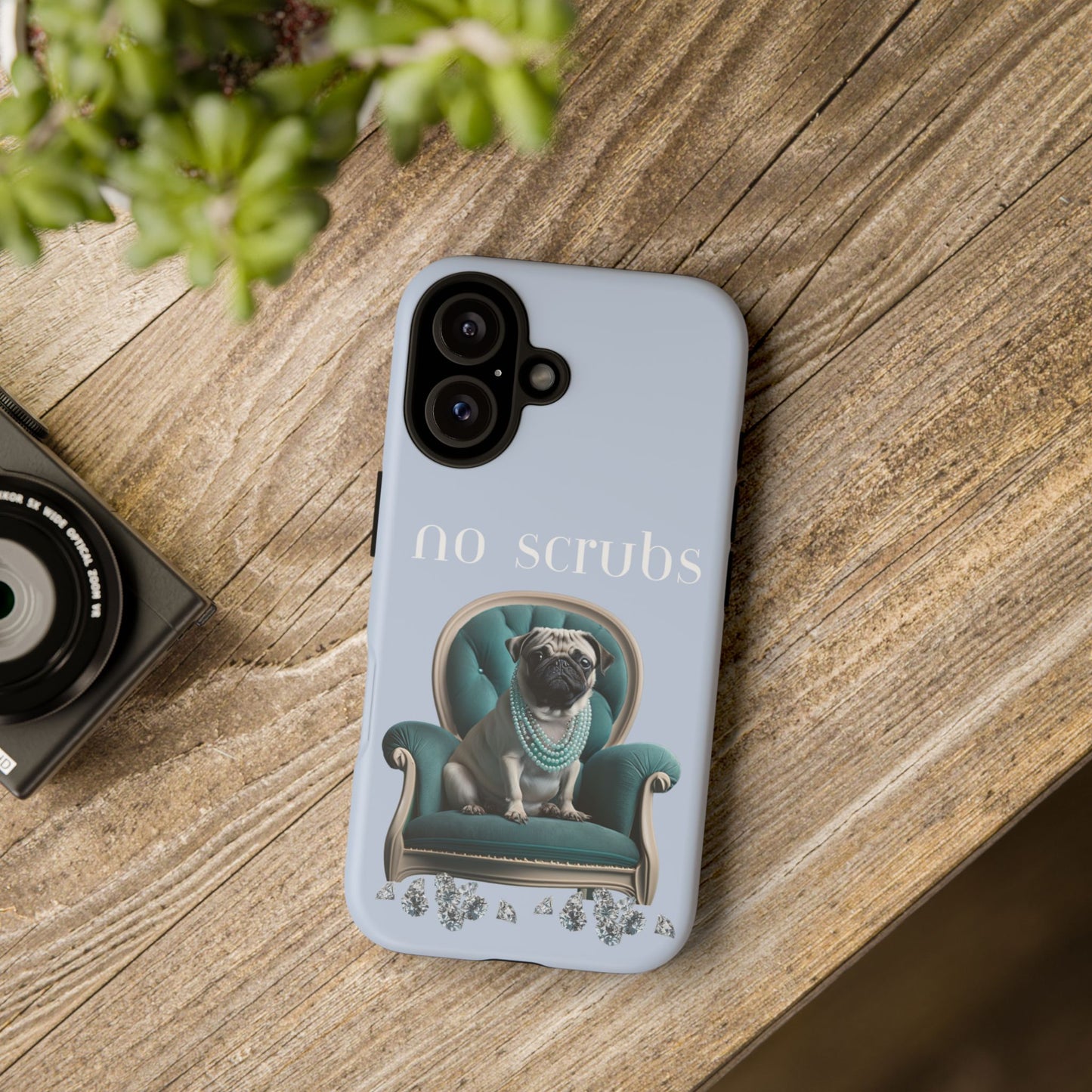 Cute Pug with Jewellery iPhone Tough Case – No Scrubs Edition for iPhone