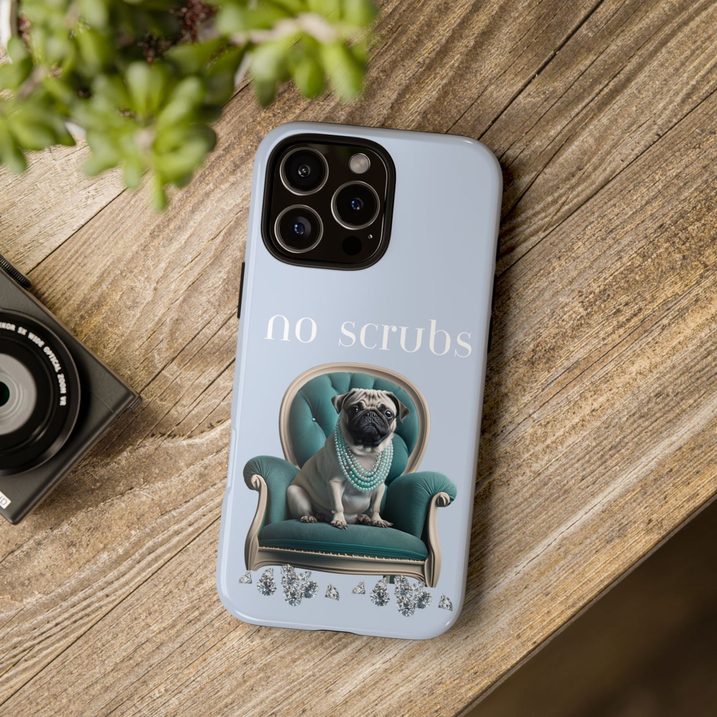 Cute Pug with Jewellery iPhone Tough Case – No Scrubs Edition for iPhone