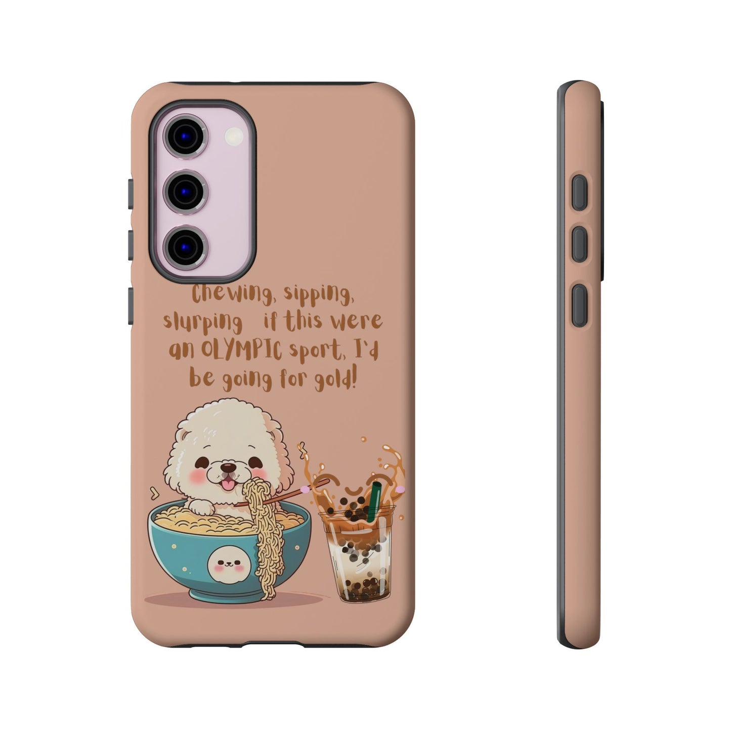 Dog Enjoying Ramen iPhone Tough Case – Cute and Fun Design for iPhone XR to iPhone 16 Pro Max