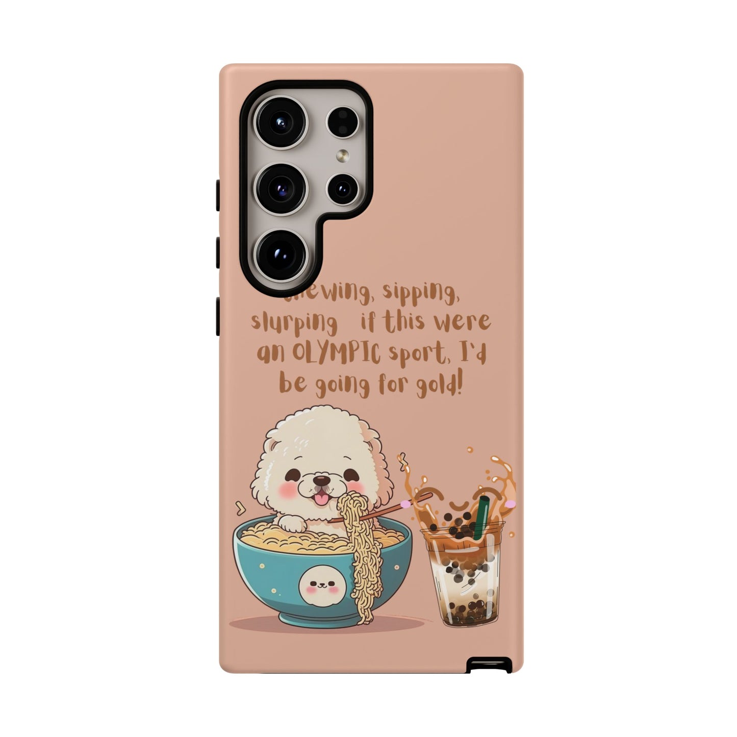 Dog Enjoying Ramen iPhone Tough Case – Cute and Fun Design for iPhone XR to iPhone 16 Pro Max