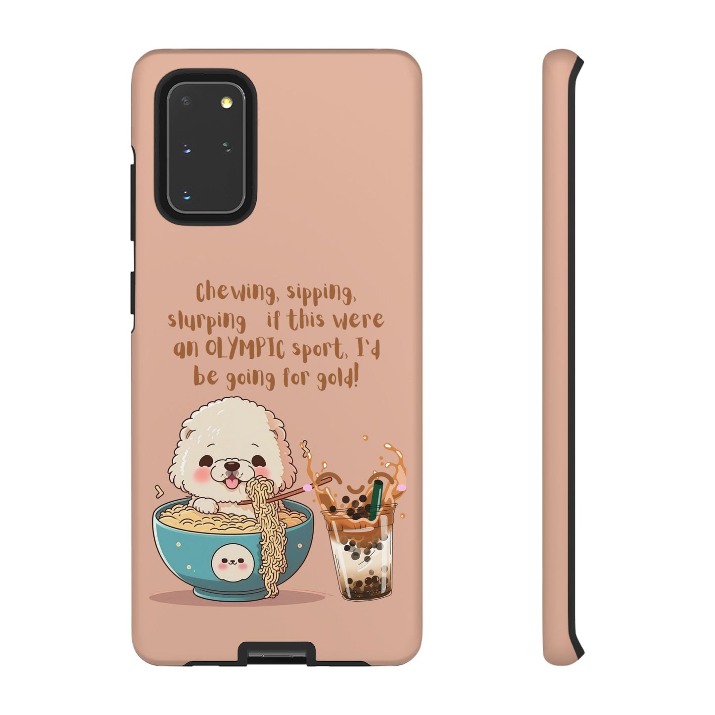Dog Enjoying Ramen iPhone Tough Case – Cute and Fun Design for iPhone XR to iPhone 16 Pro Max
